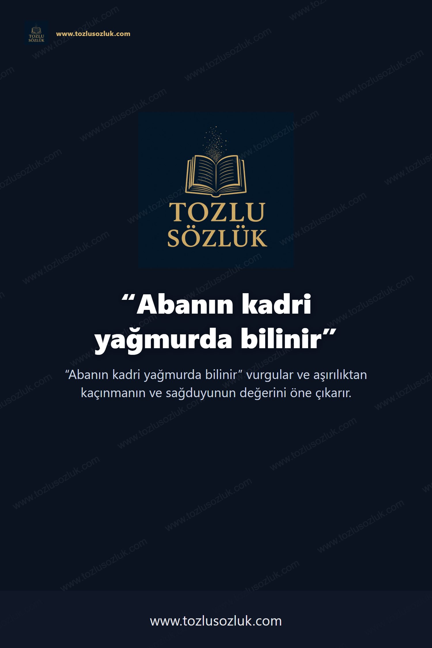 Abanın kadri yağmurda bilinir Pinterest görseli