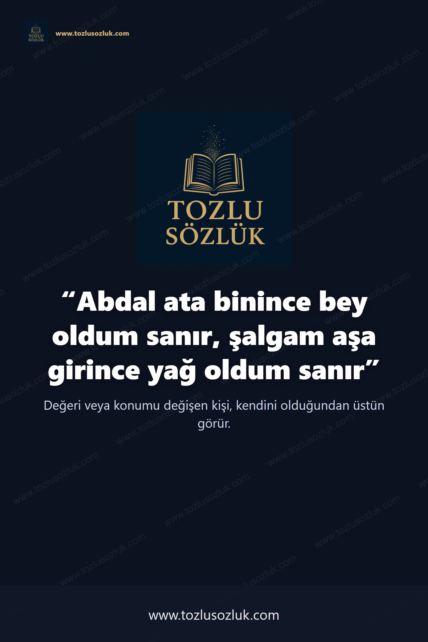 Abdal ata binince bey oldum sanır, şalgam aşa girince yağ oldum sanır Pinterest görseli