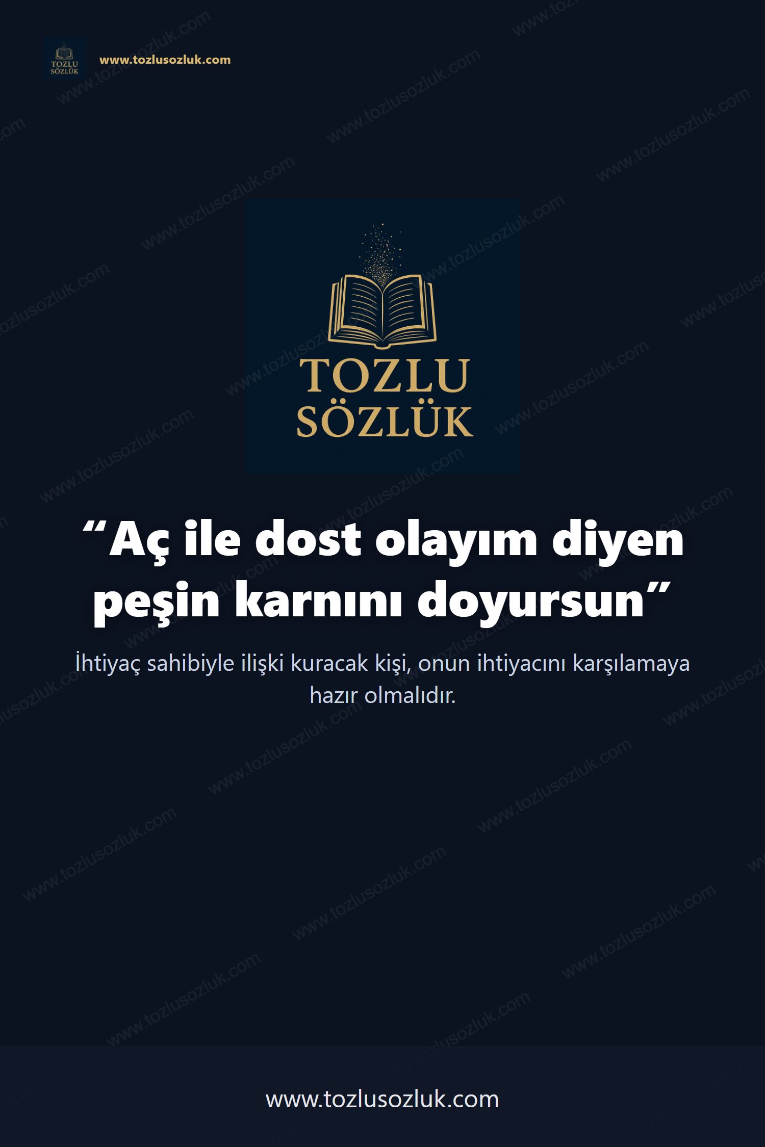 Aç ile dost olayım diyen peşin karnını doyursun Pinterest görseli