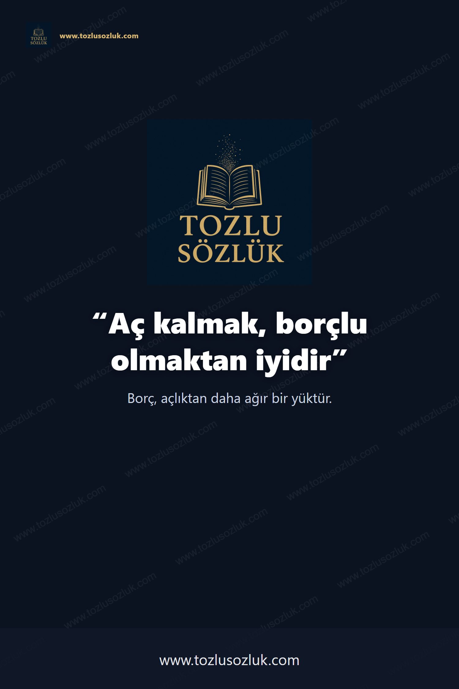 Aç kalmak, borçlu olmaktan iyidir Pinterest görseli