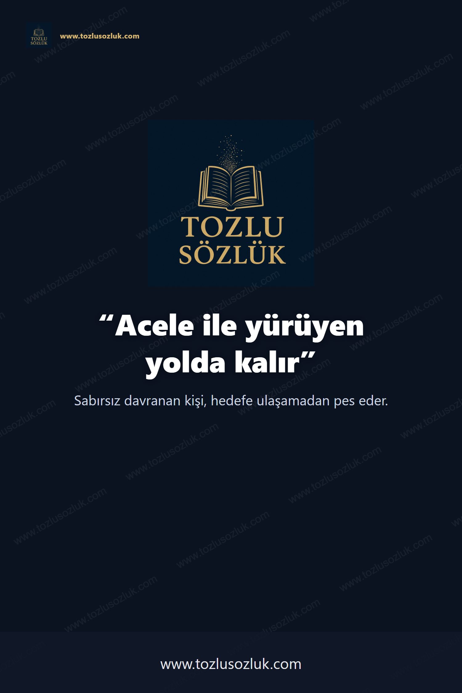 Acele ile yürüyen yolda kalır Pinterest görseli