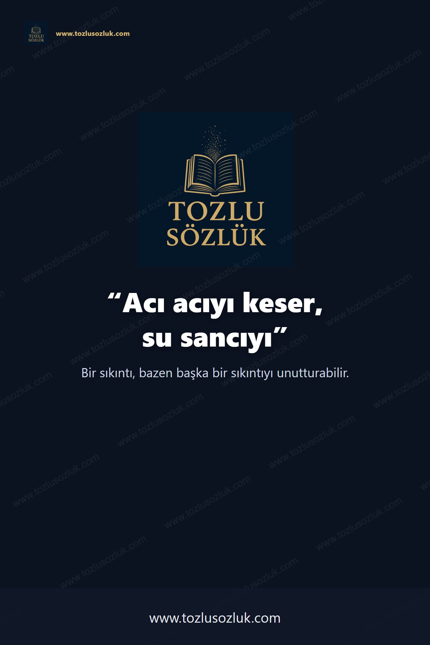 Acı acıyı keser, su sancıyı Pinterest görseli