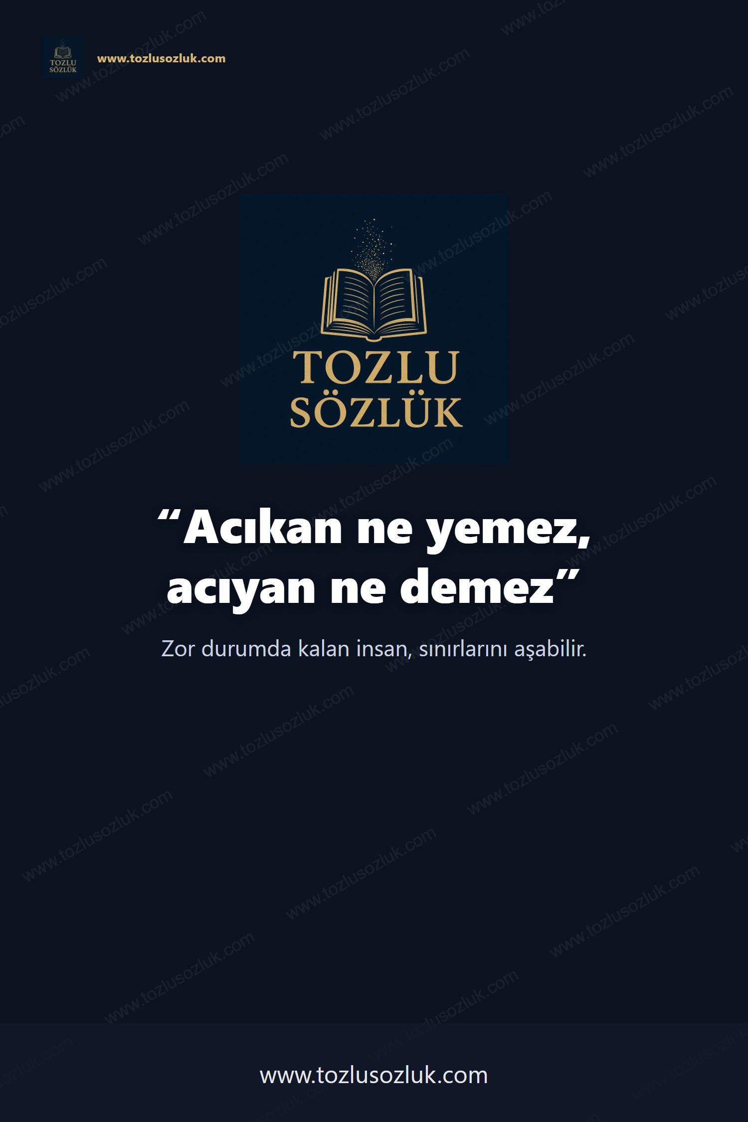 Acıkan ne yemez, acıyan ne demez Pinterest görseli