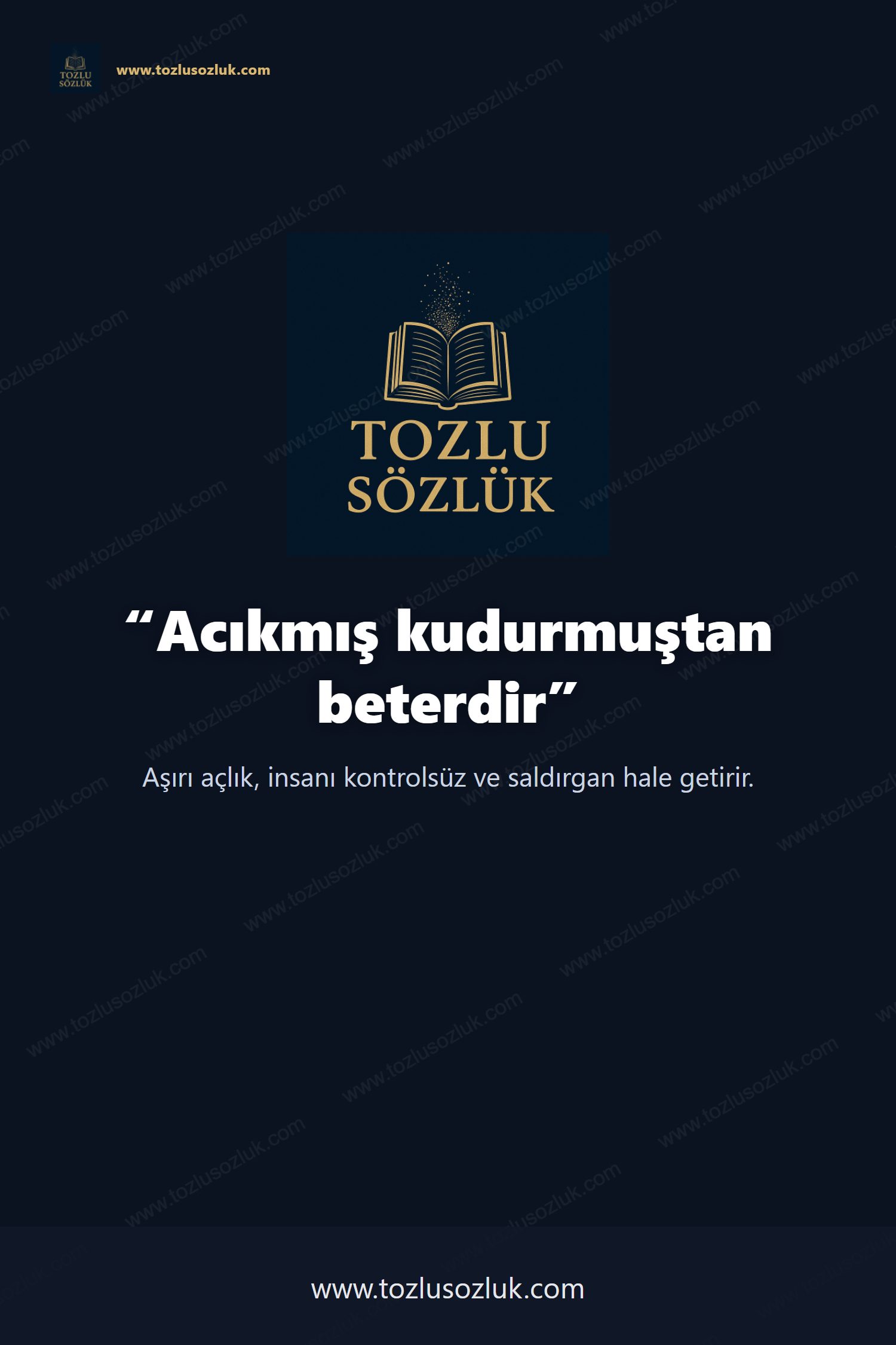 Acıkmış kudurmuştan beterdir Pinterest görseli