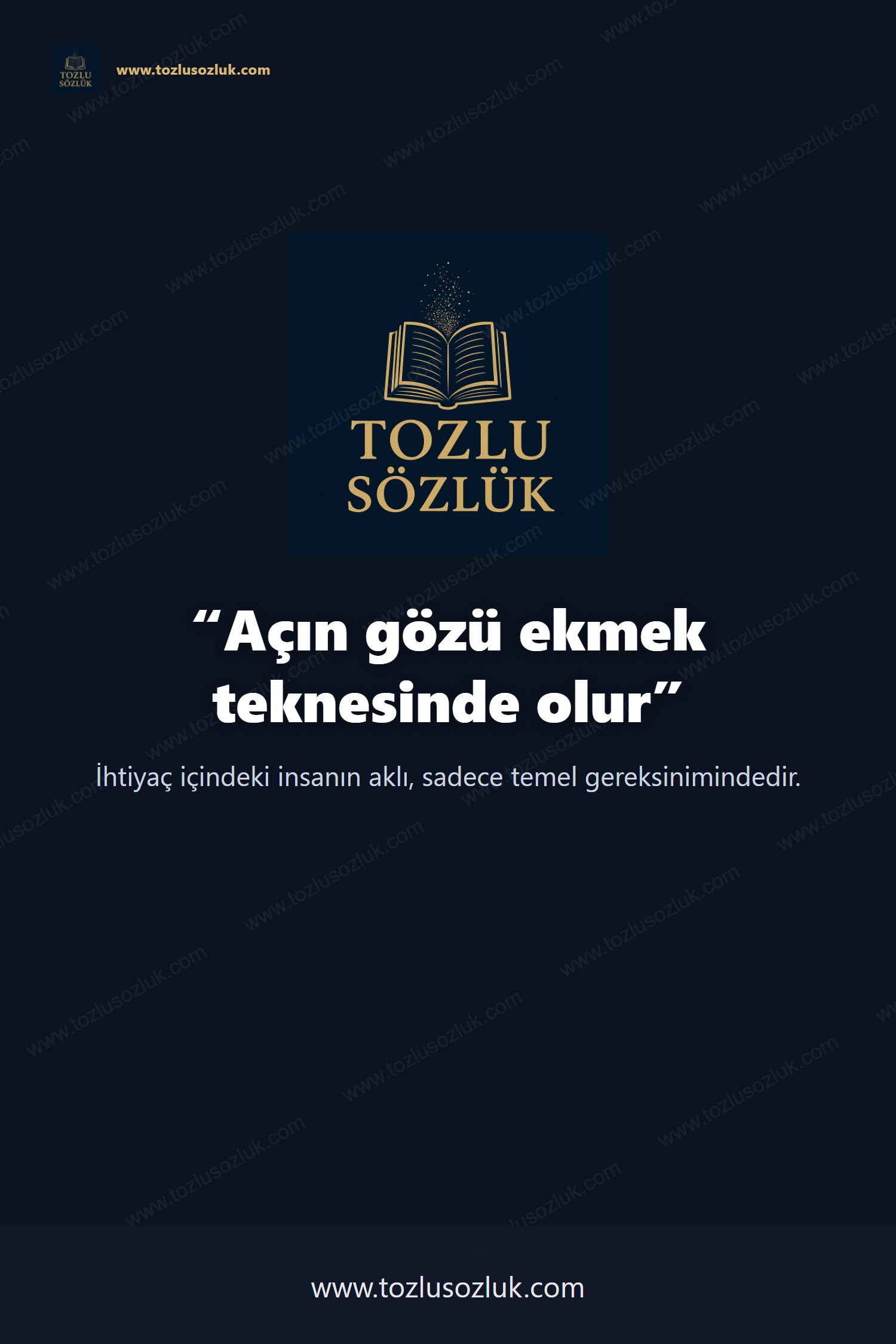 Açın gözü ekmek teknesinde olur Pinterest görseli