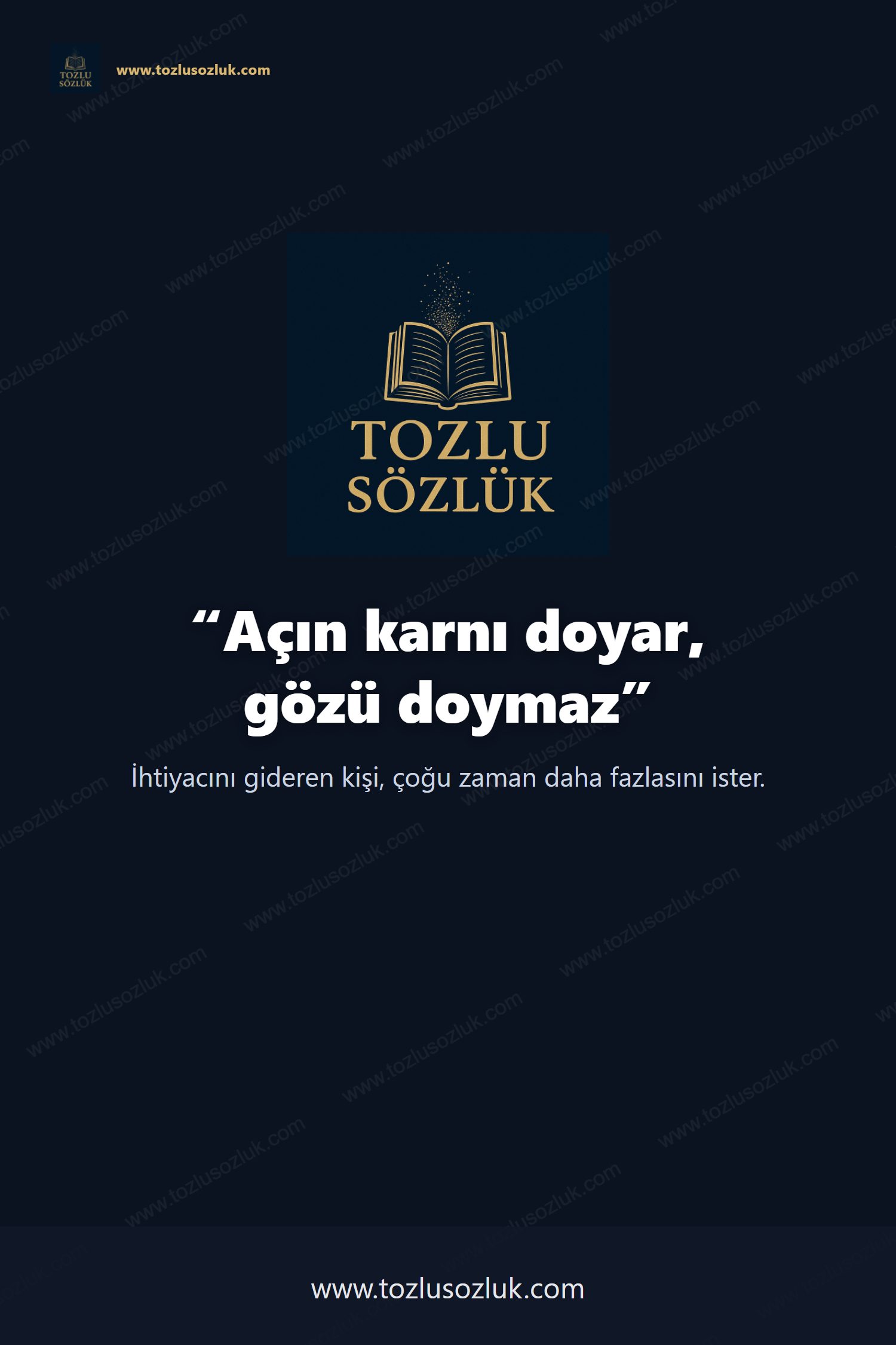 Açın karnı doyar, gözü doymaz Pinterest görseli