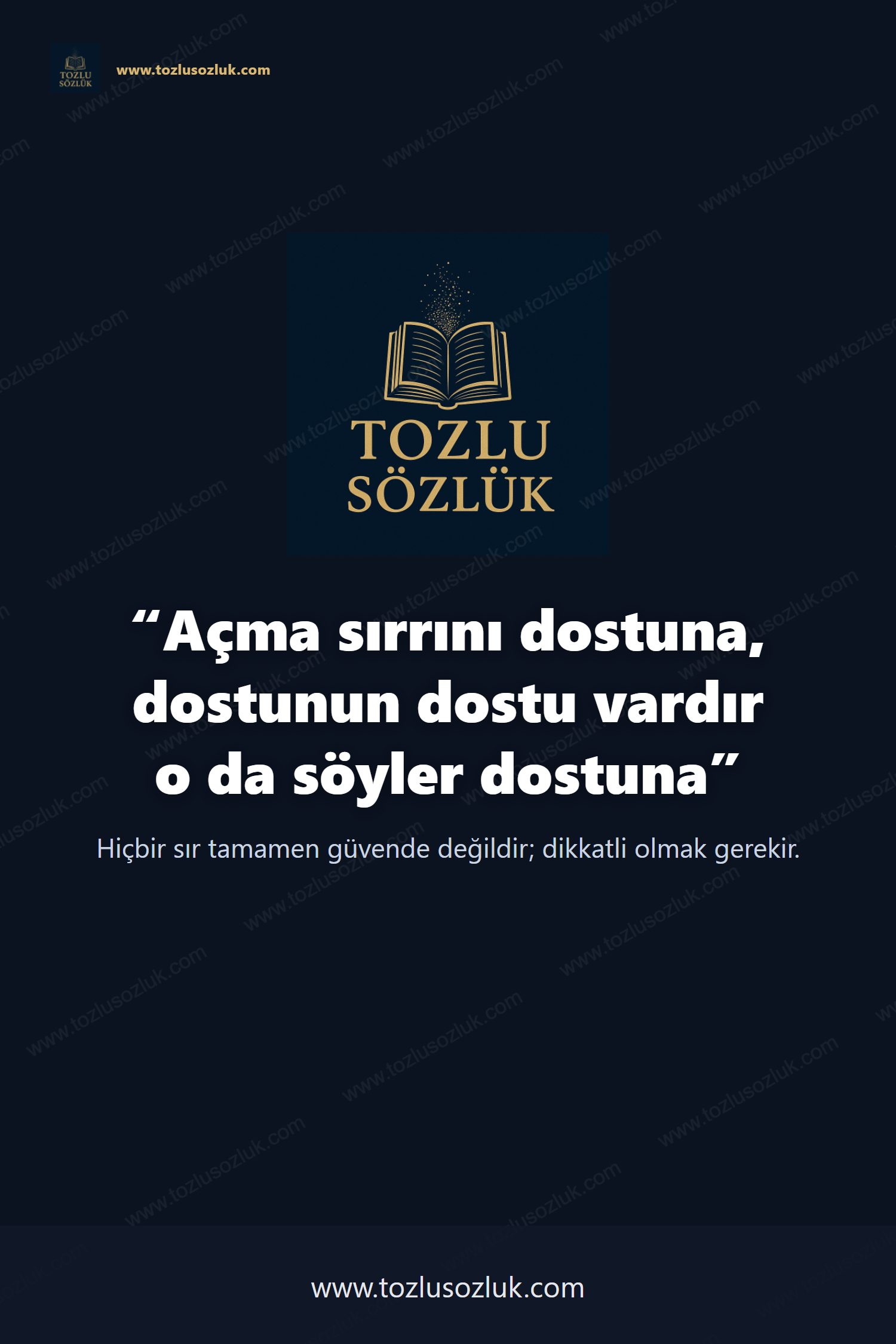 Açma sırrını dostuna, dostunun dostu vardır o da söyler dostuna Pinterest görseli