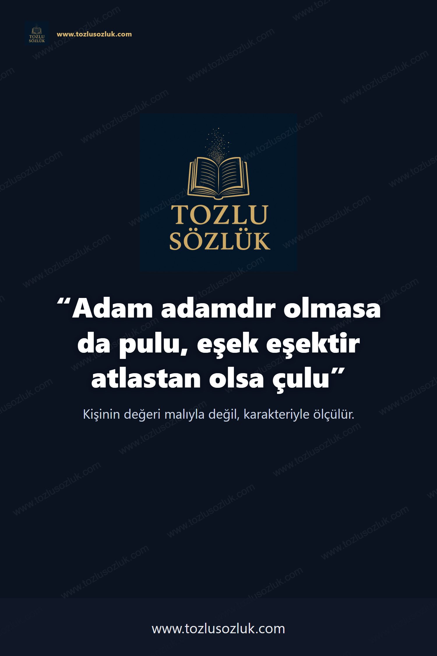 Adam adamdır olmasa da pulu, eşek eşektir atlastan olsa çulu Pinterest görseli