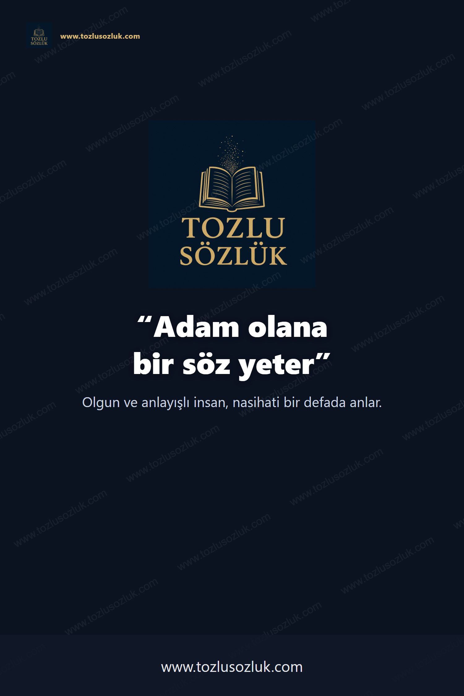 Adam olana bir söz yeter Pinterest görseli