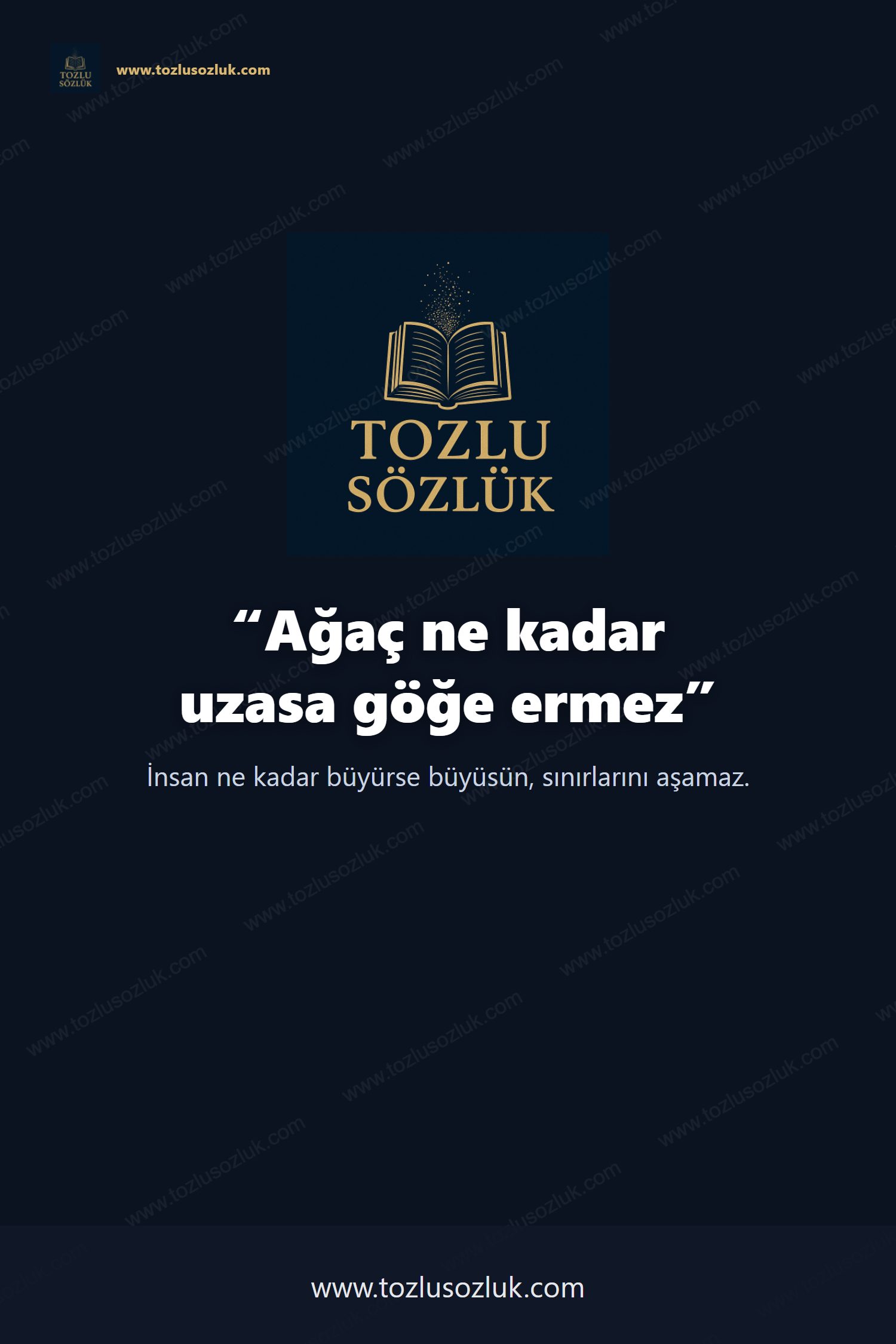 Ağaç ne kadar uzasa göğe ermez Pinterest görseli