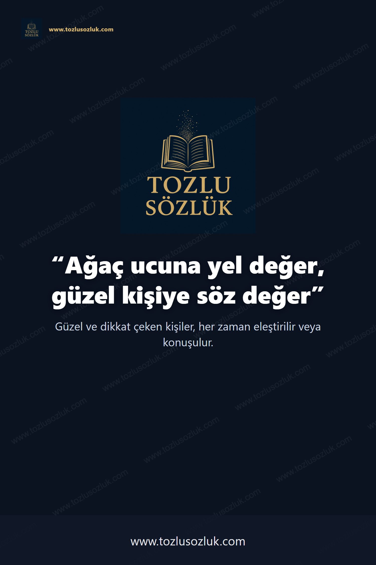 Ağaç ucuna yel değer, güzel kişiye söz değer Pinterest görseli