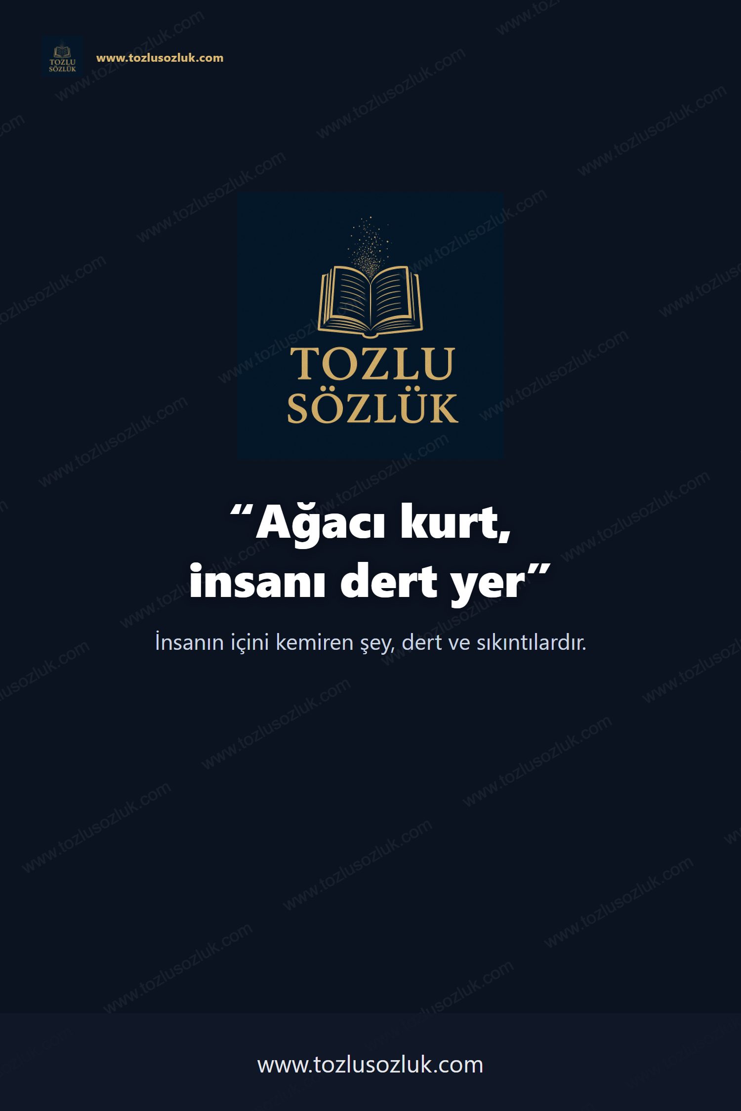 Ağacı kurt, insanı dert yer Pinterest görseli