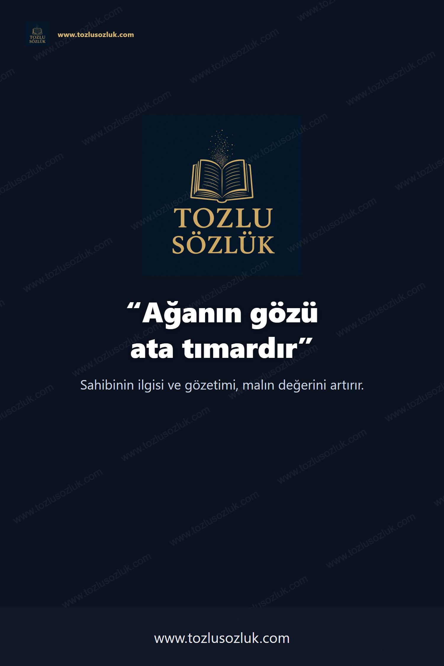 Ağanın gözü ata tımardır Pinterest görseli