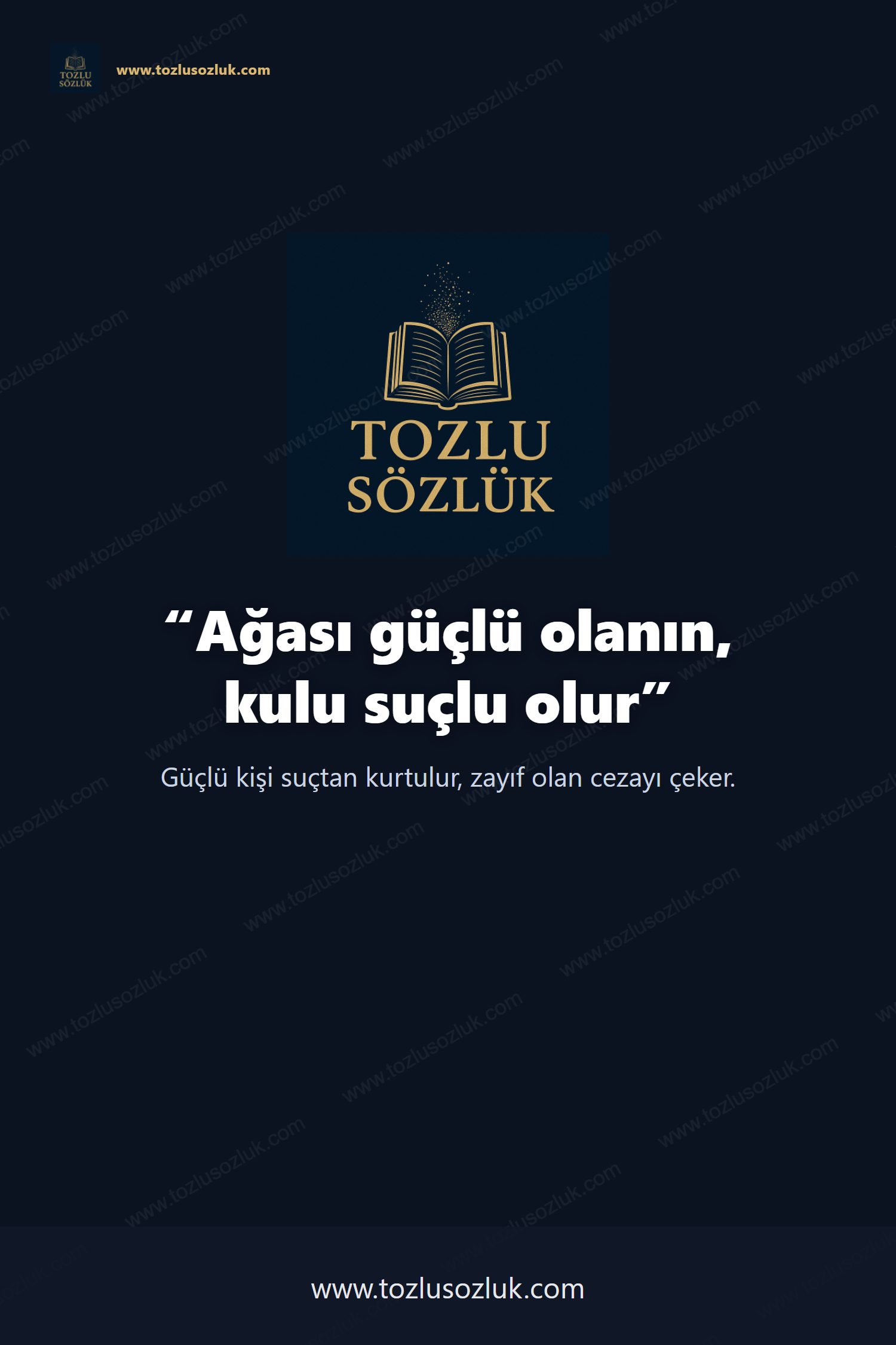 Ağası güçlü olanın, kulu suçlu olur Pinterest görseli