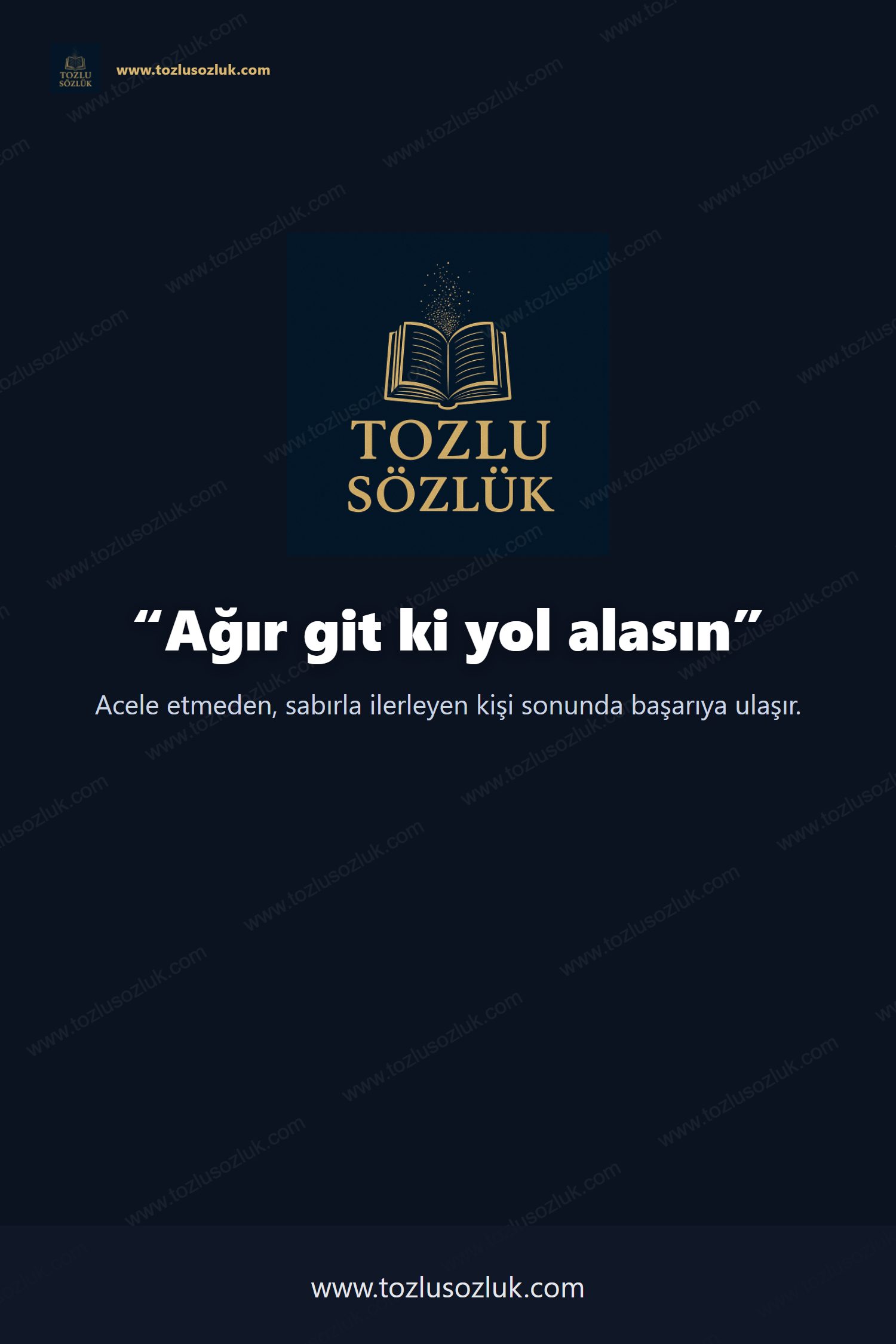 Ağır git ki yol alasın Pinterest görseli