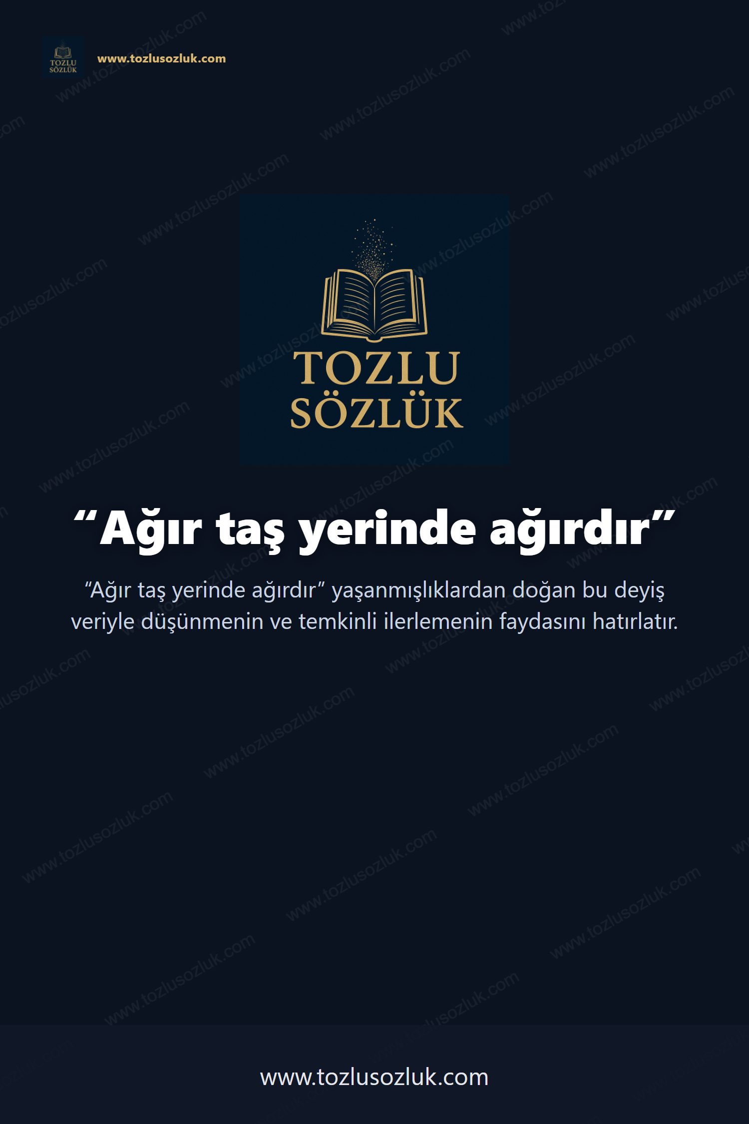 Ağır taş yerinde ağırdır Pinterest görseli