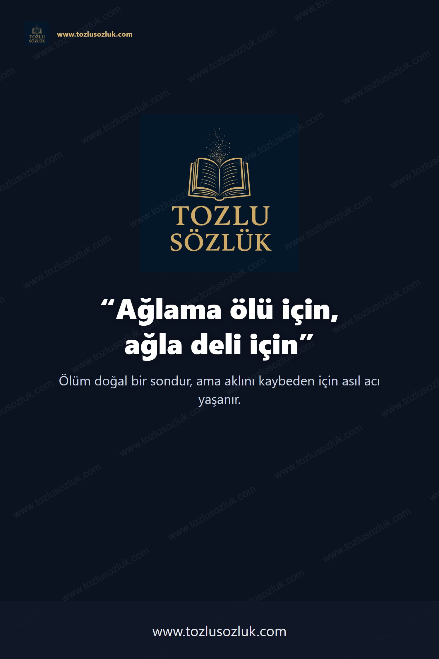 Ağlama ölü için, ağla deli için Pinterest görseli