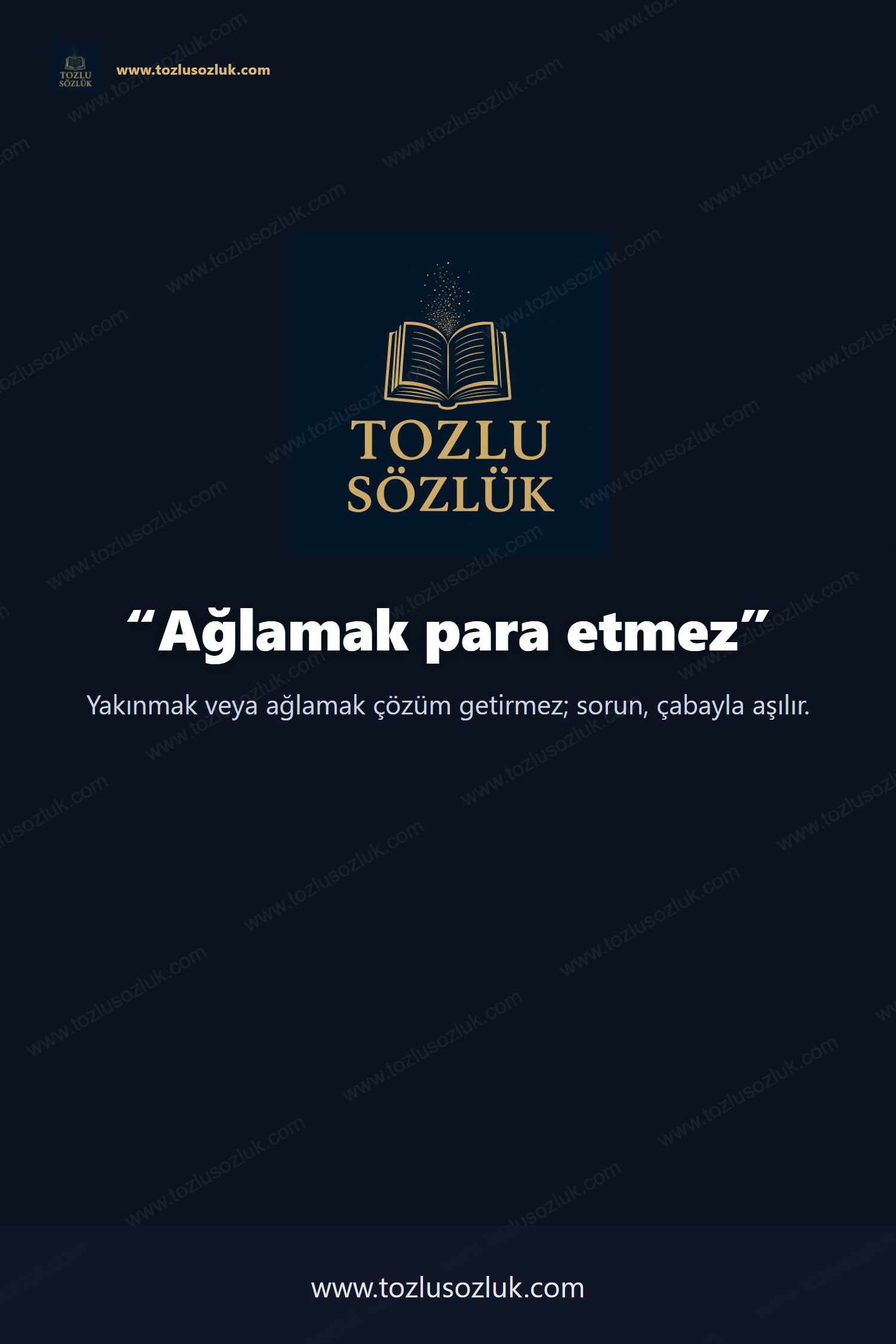 Ağlamak para etmez Pinterest görseli