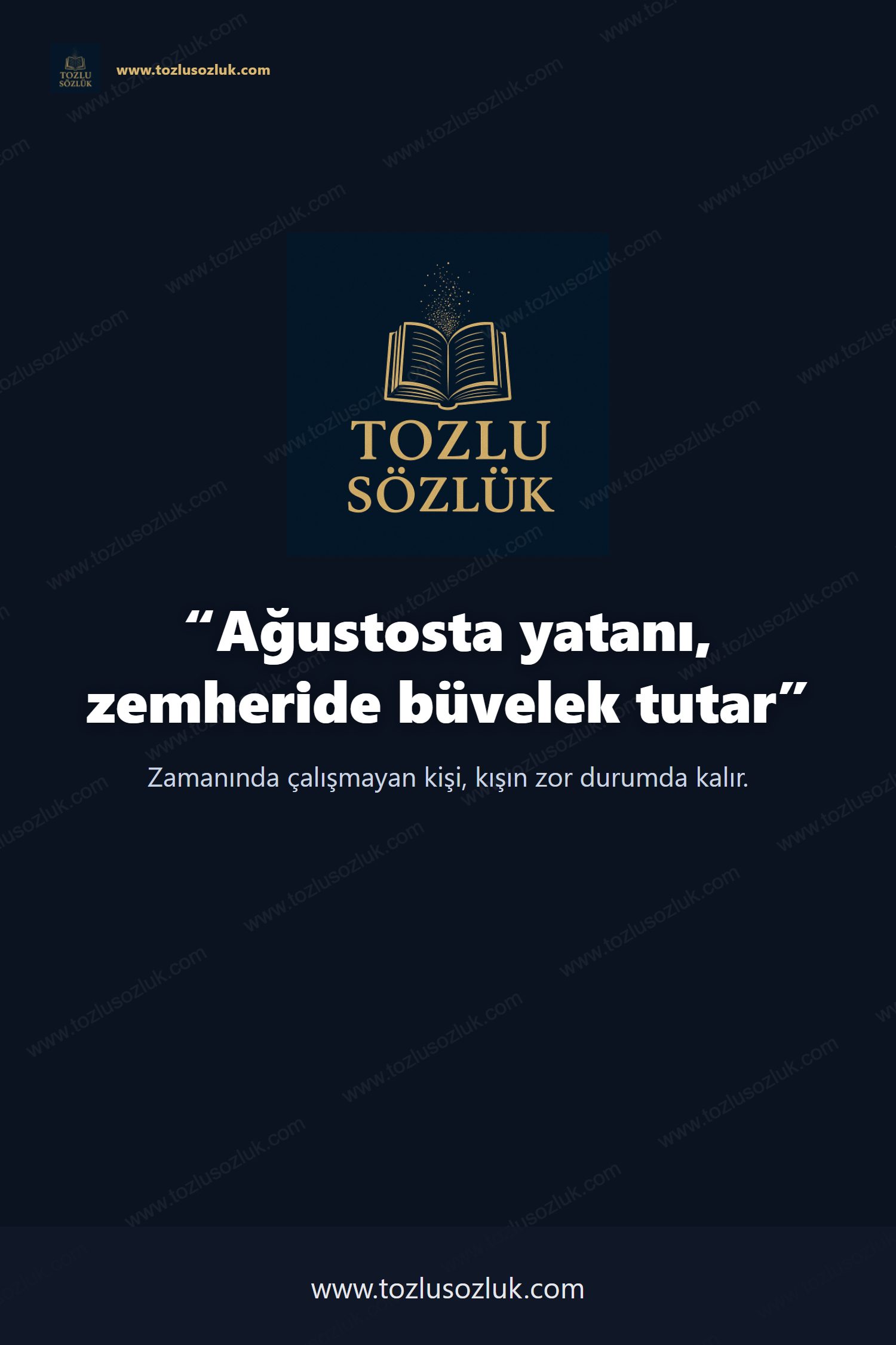 Ağustosta yatanı, zemheride büvelek tutar Pinterest görseli