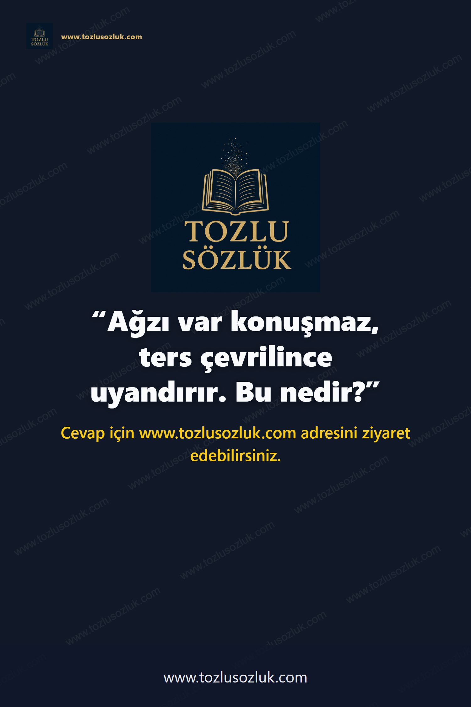 Ağzı var konuşmaz, ters çevrilince uyandırır. Bu nedir? Pinterest görseli