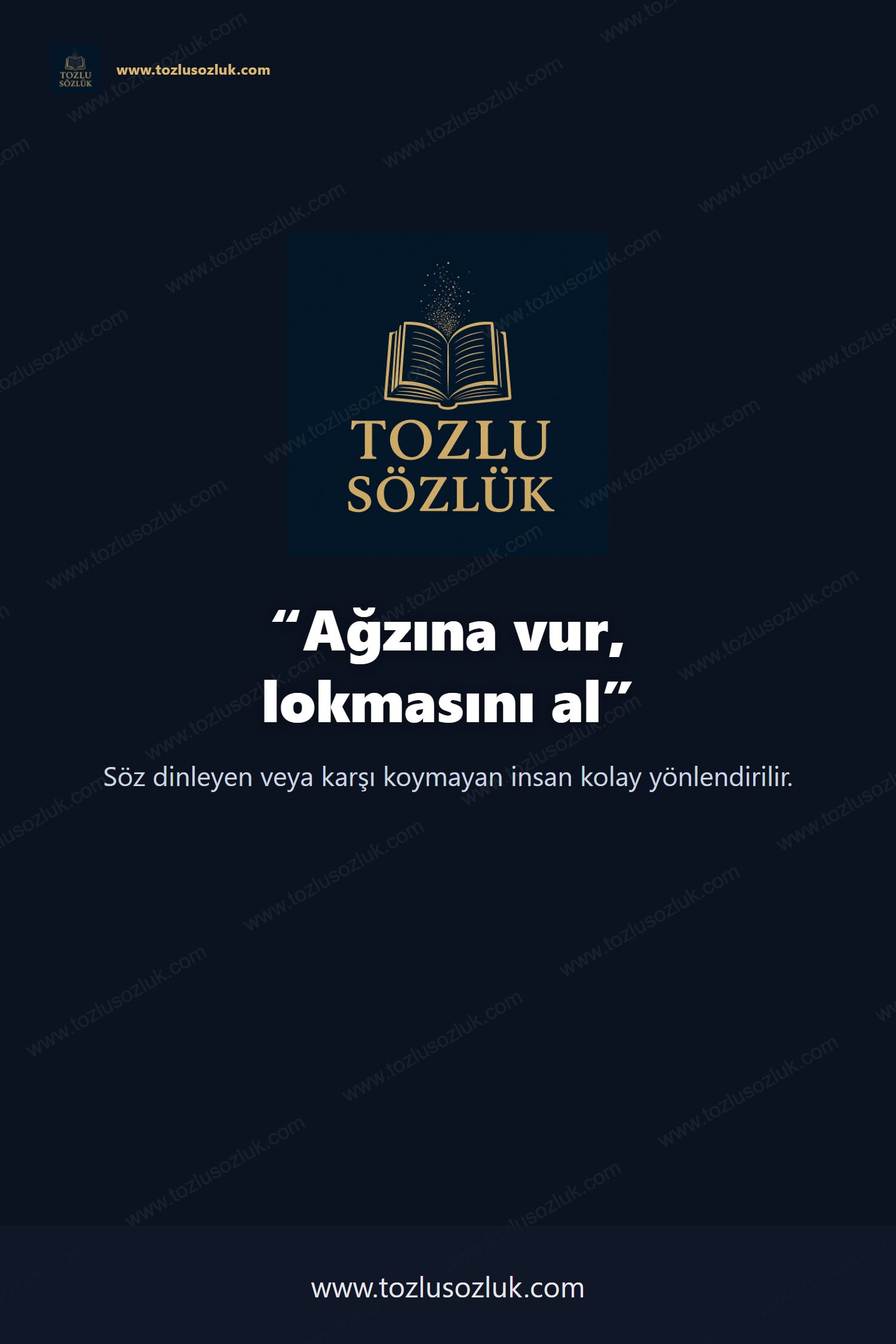 Ağzına vur, lokmasını al Pinterest görseli