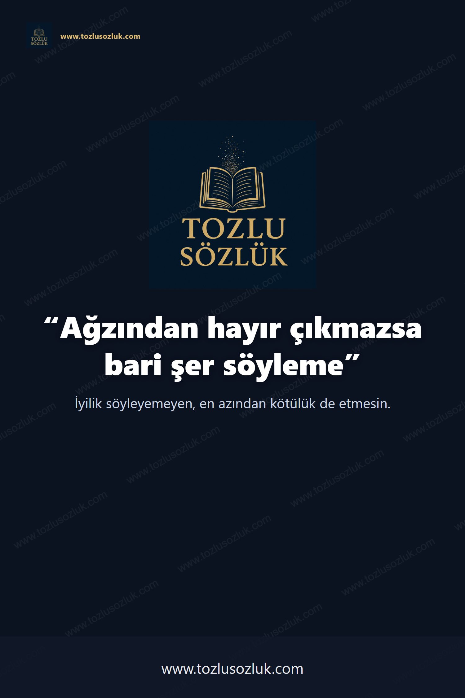 Ağzından hayır çıkmazsa bari şer söyleme Pinterest görseli