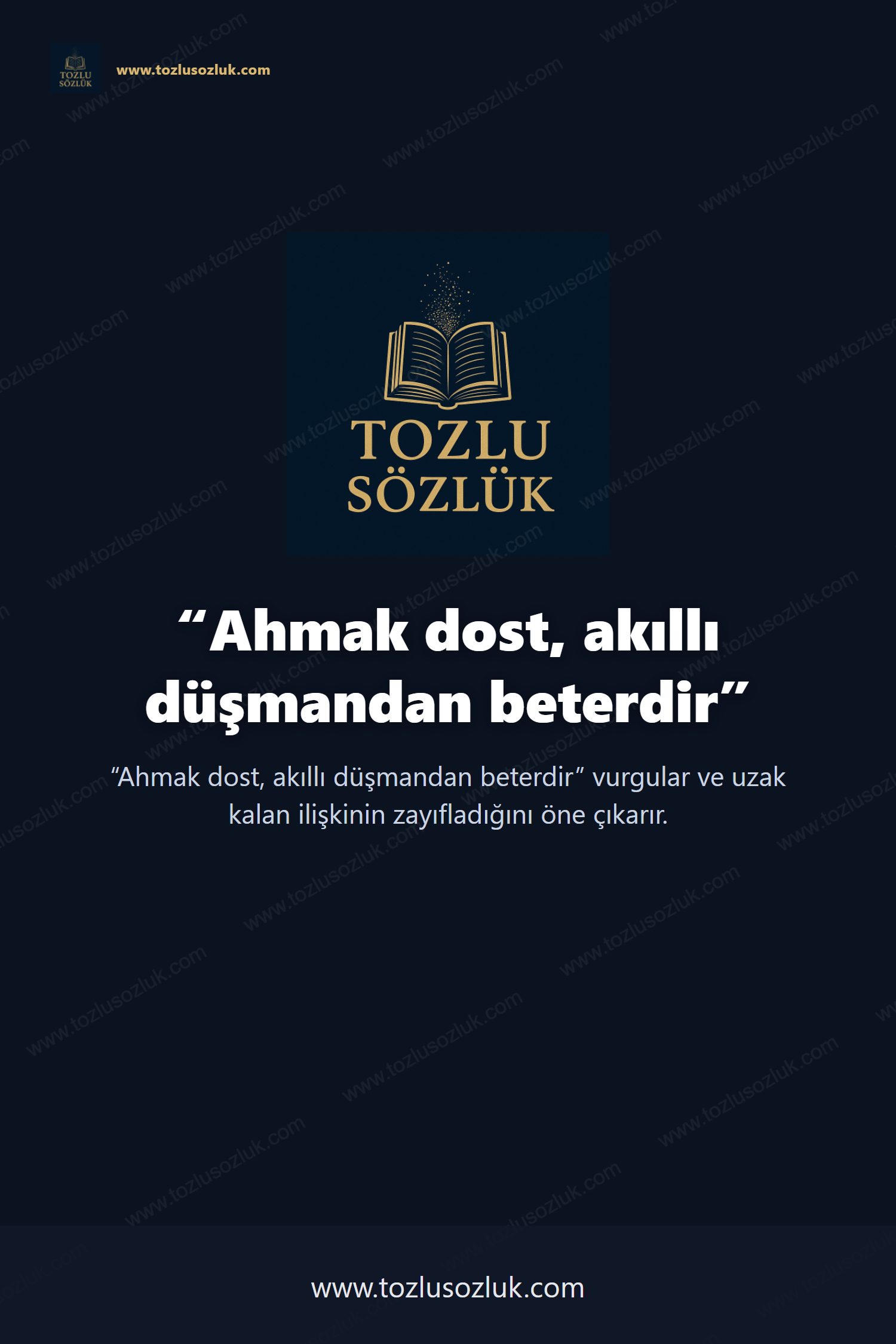 Ahmak dost, akıllı düşmandan beterdir Pinterest görseli