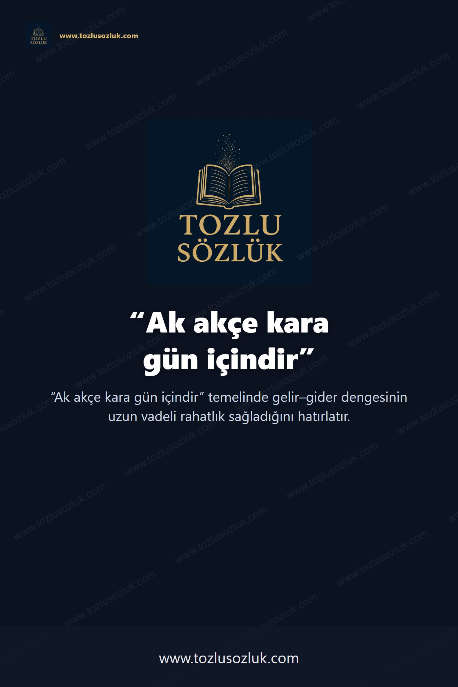 Ak akçe kara gün içindir Pinterest görseli