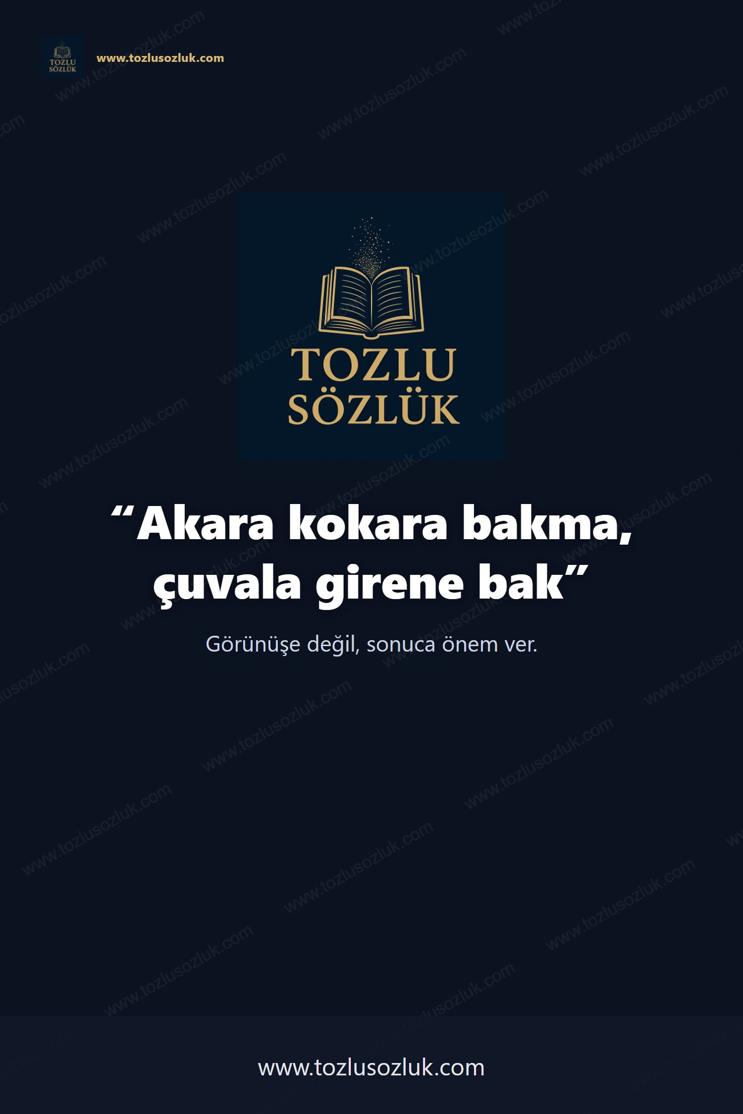 Akara kokara bakma, çuvala girene bak Pinterest görseli