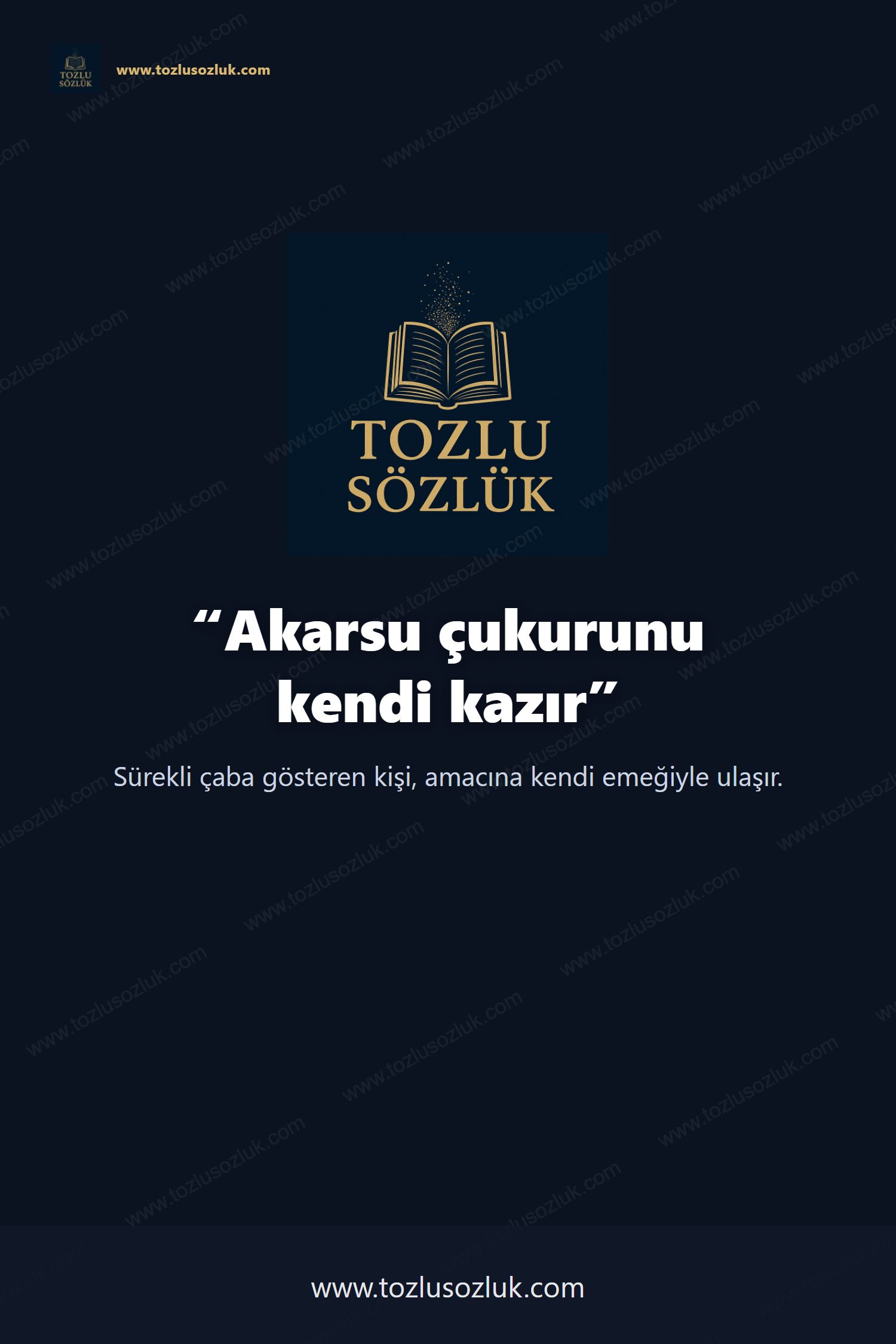 Akarsu çukurunu kendi kazır Pinterest görseli