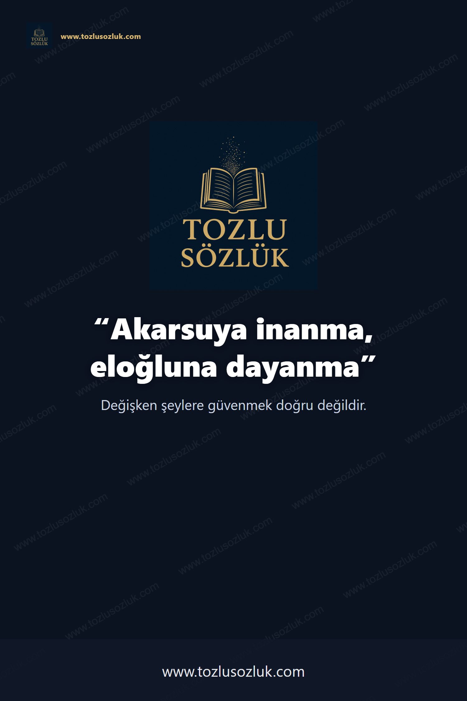 Akarsuya inanma, eloğluna dayanma Pinterest görseli