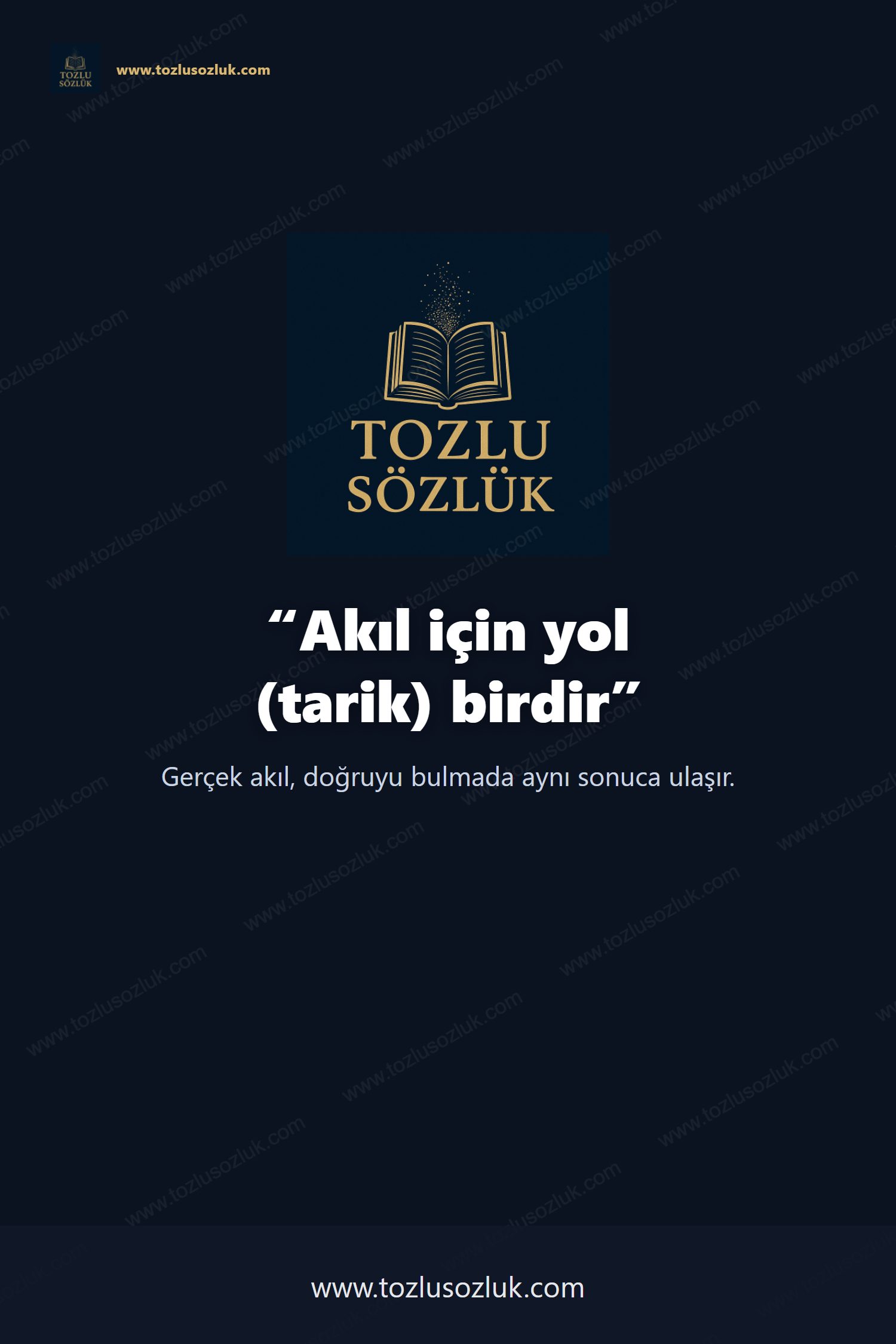 Akıl için yol (tarik) birdir Pinterest görseli