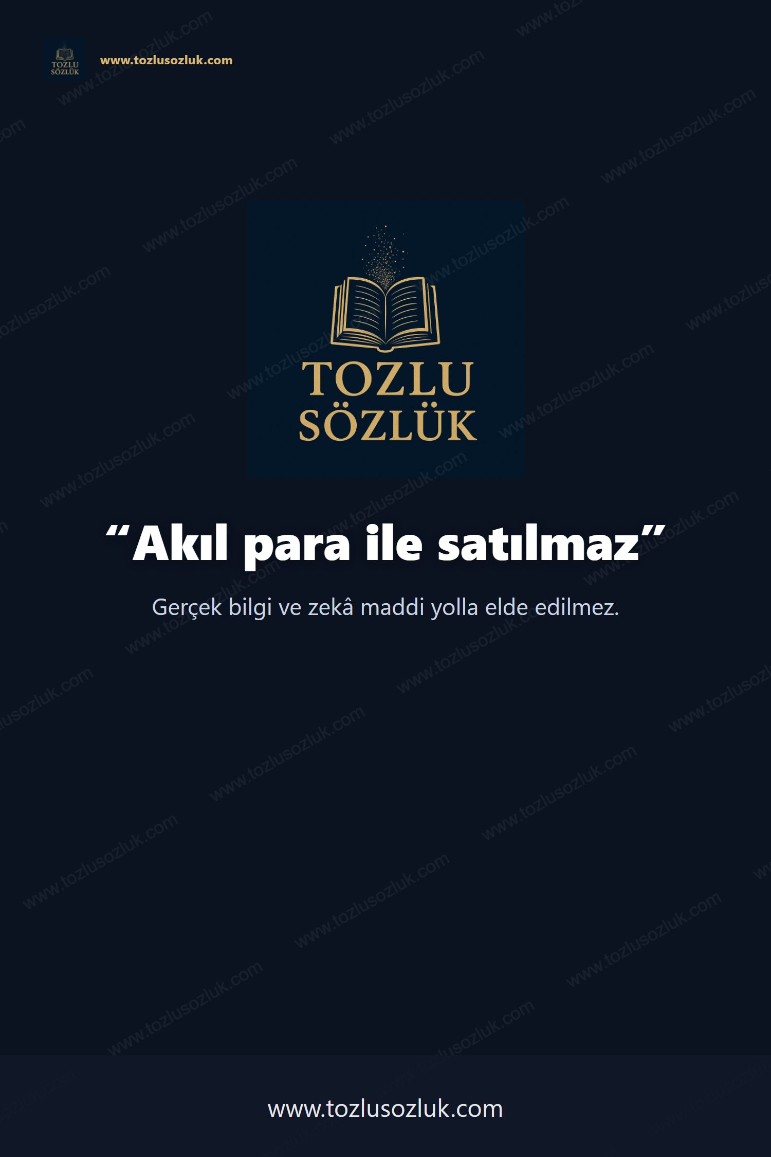 Akıl para ile satılmaz Pinterest görseli