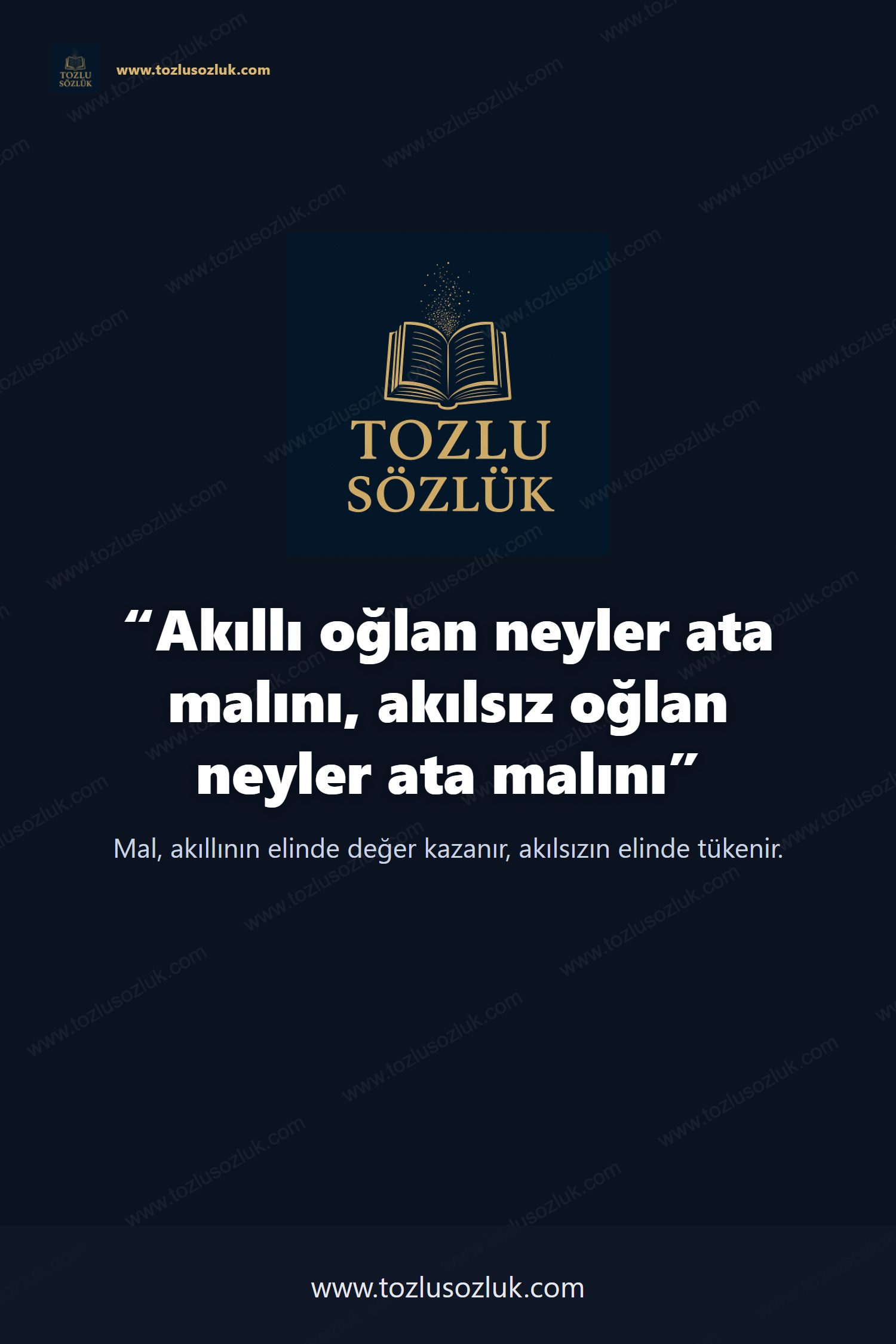 Akıllı oğlan neyler ata malını, akılsız oğlan neyler ata malını Pinterest görseli