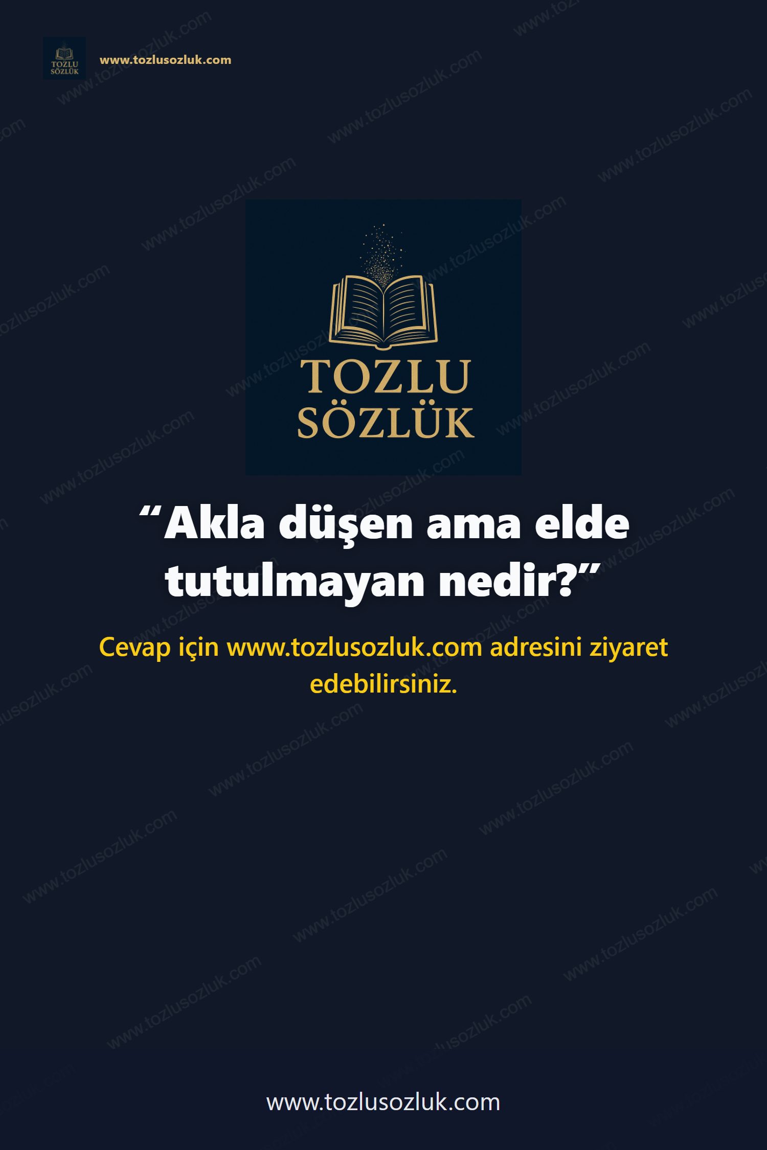 Akla düşen ama elde tutulmayan nedir? Pinterest görseli