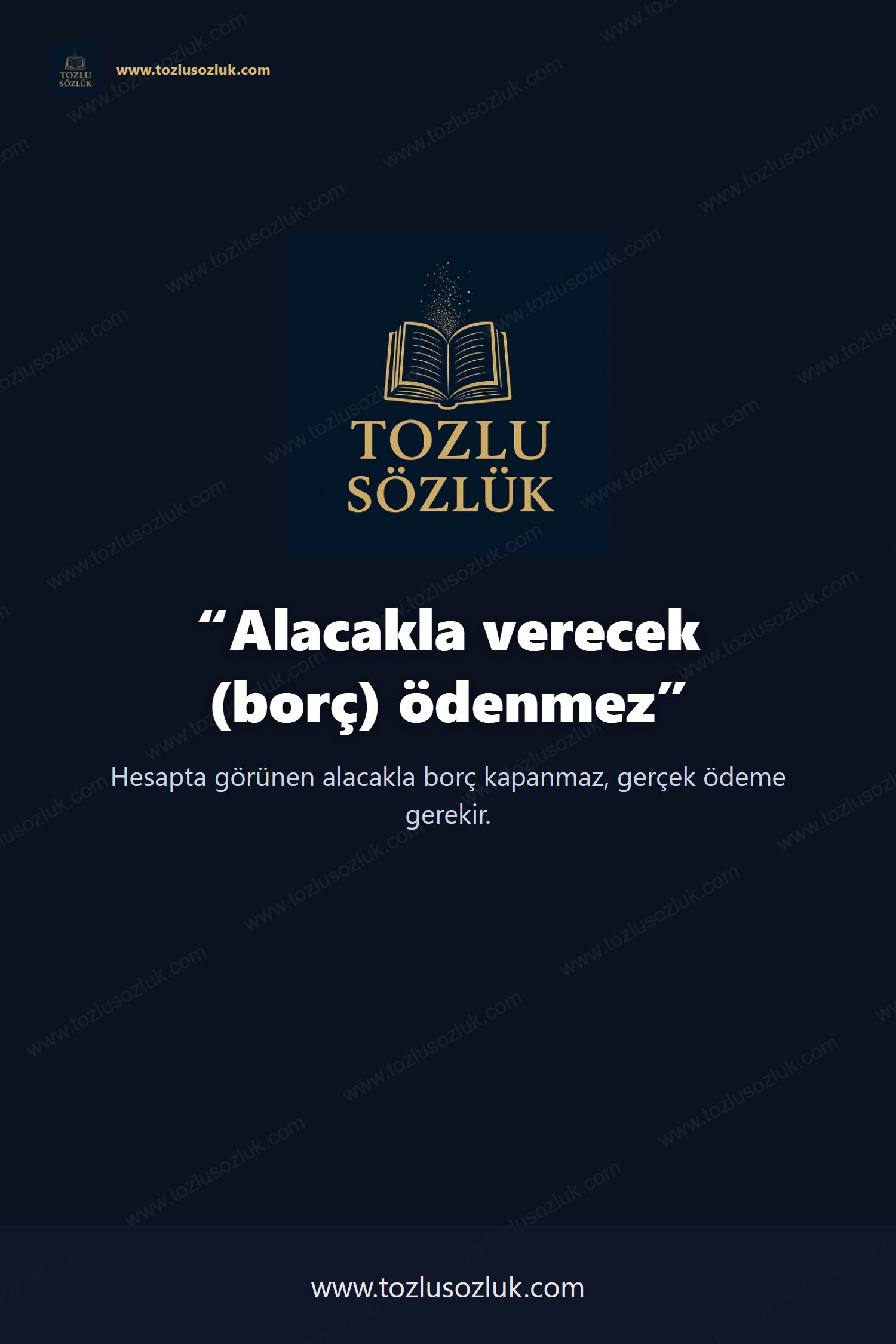 Alacakla verecek (borç) ödenmez Pinterest görseli