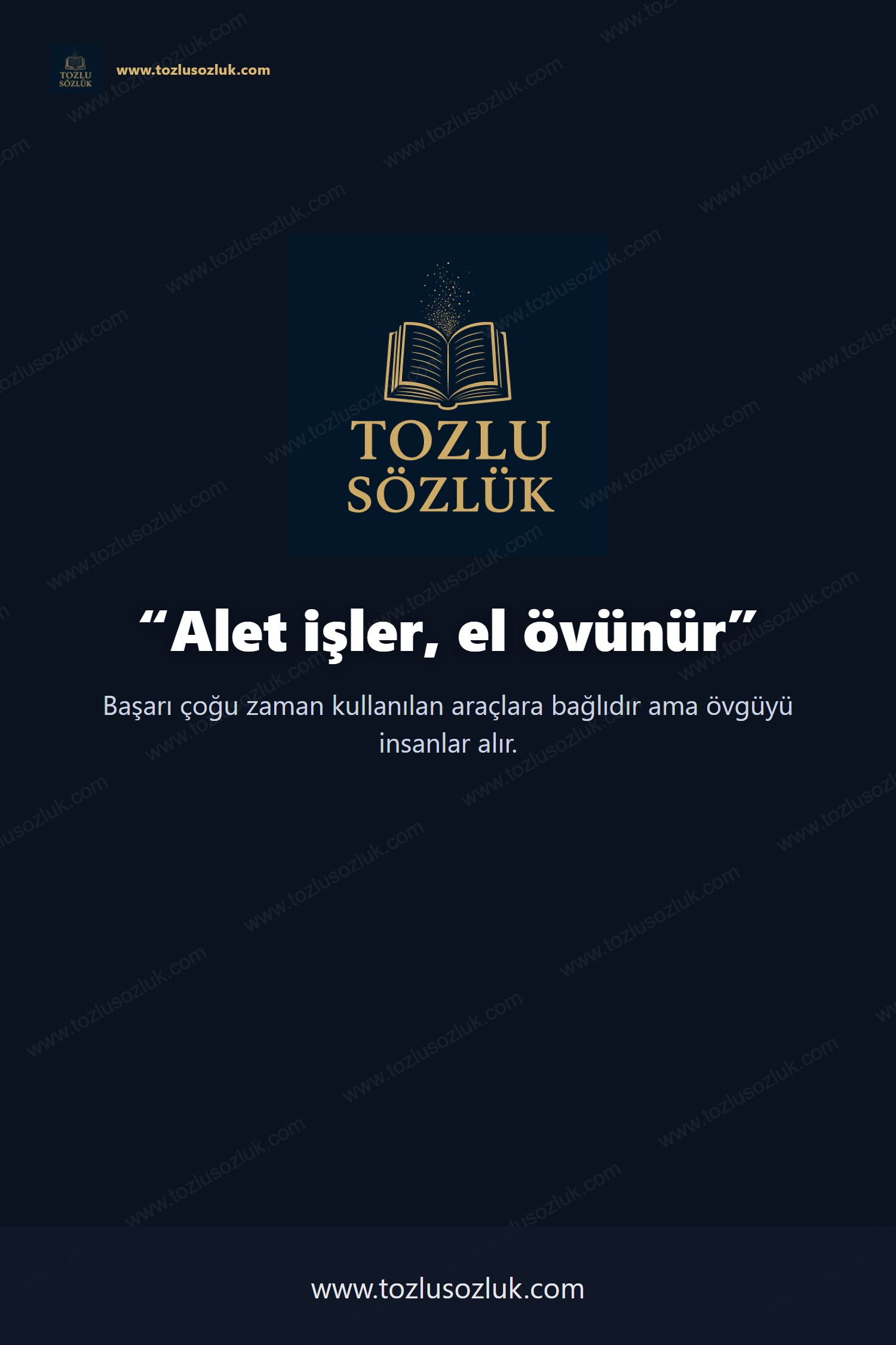 Alet işler, el övünür Pinterest görseli