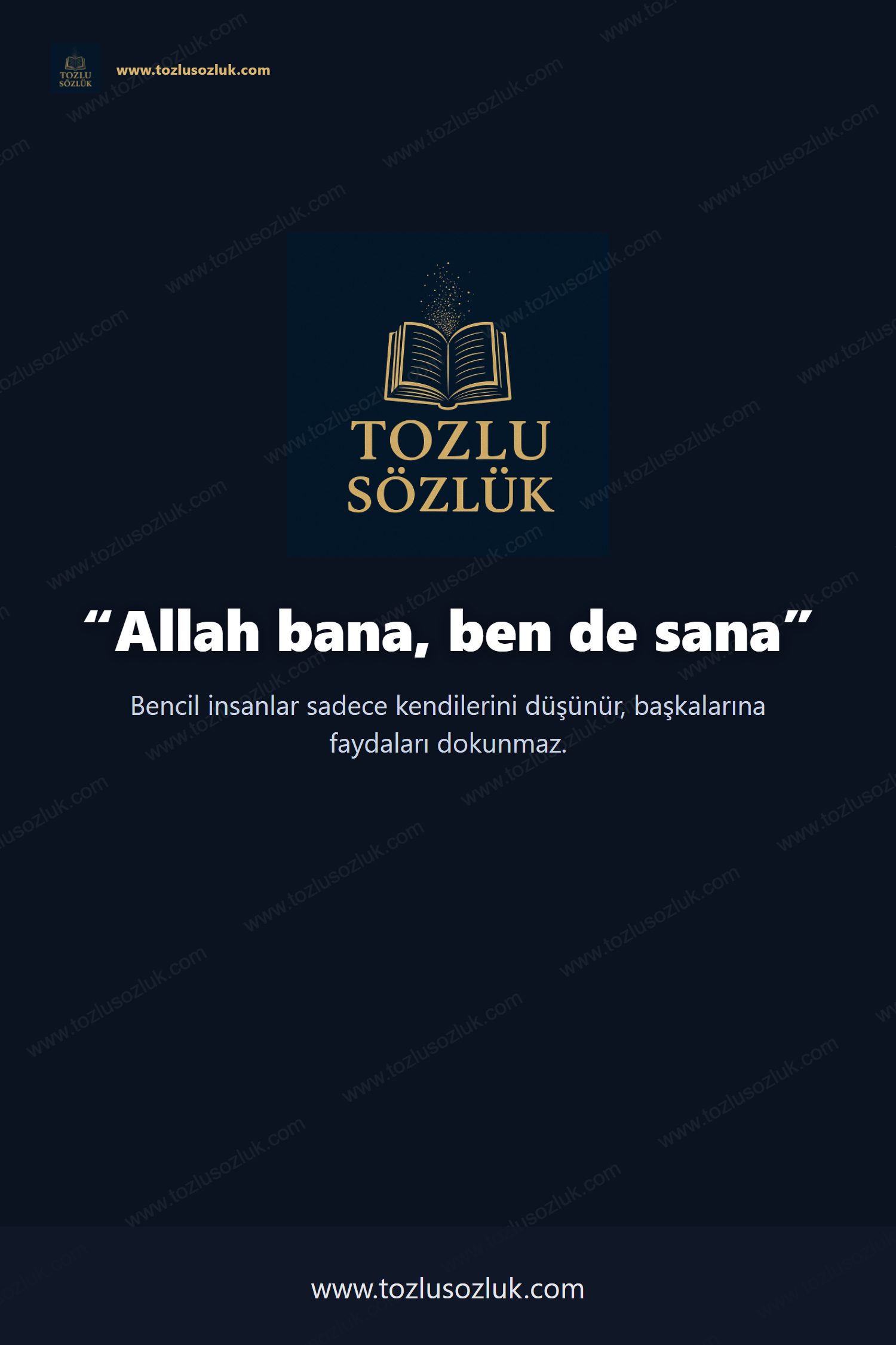 Allah bana, ben de sana Pinterest görseli