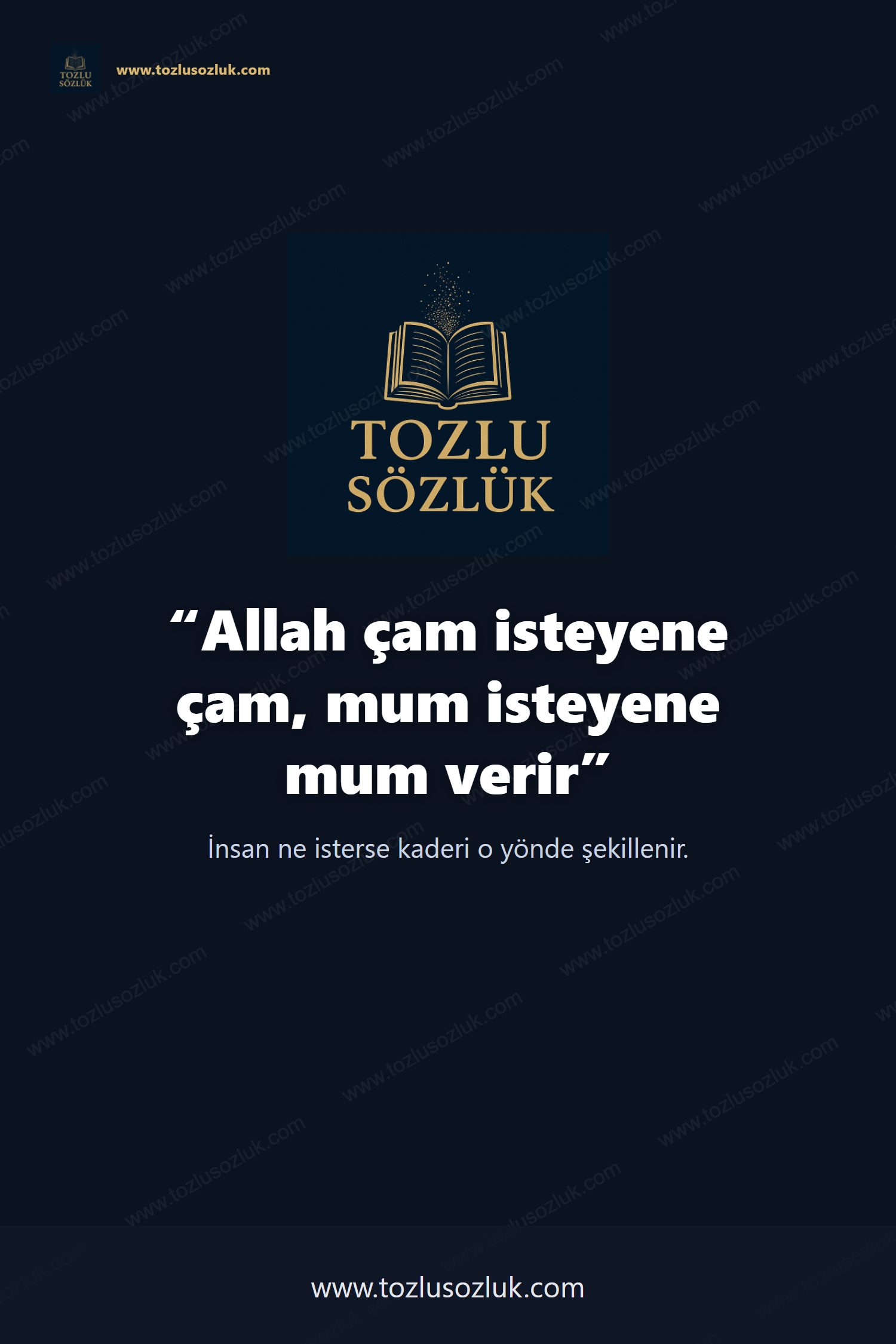 Allah çam isteyene çam, mum isteyene mum verir Pinterest görseli