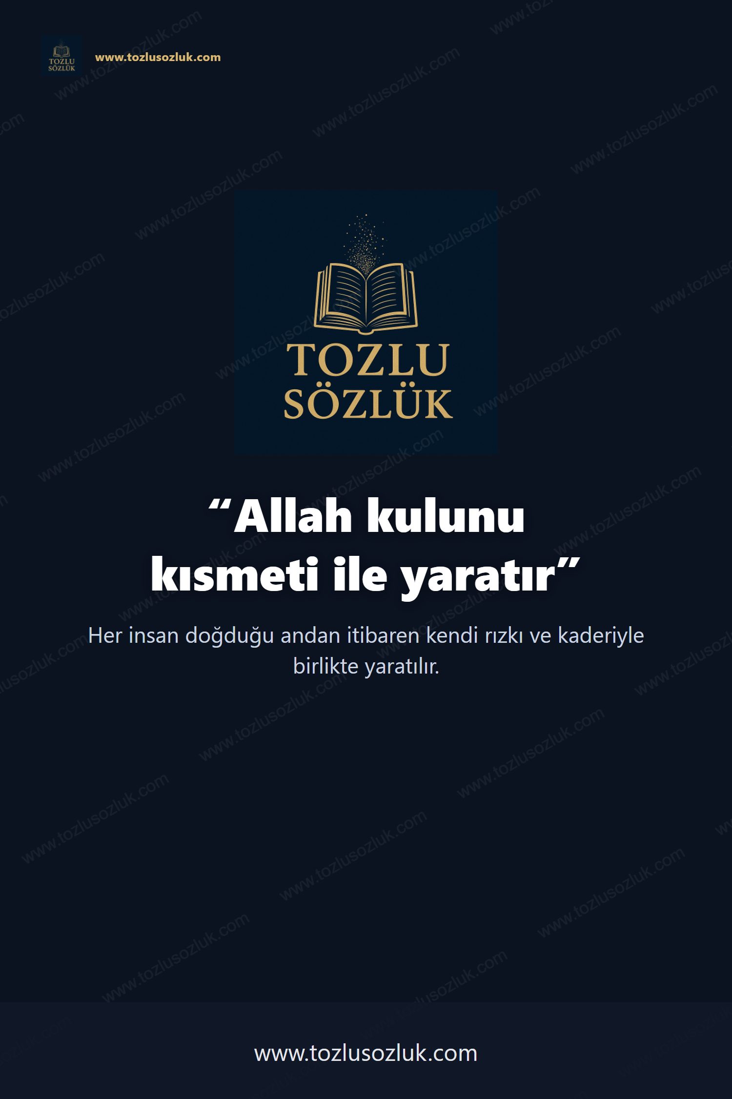 Allah kulunu kısmeti ile yaratır Pinterest görseli