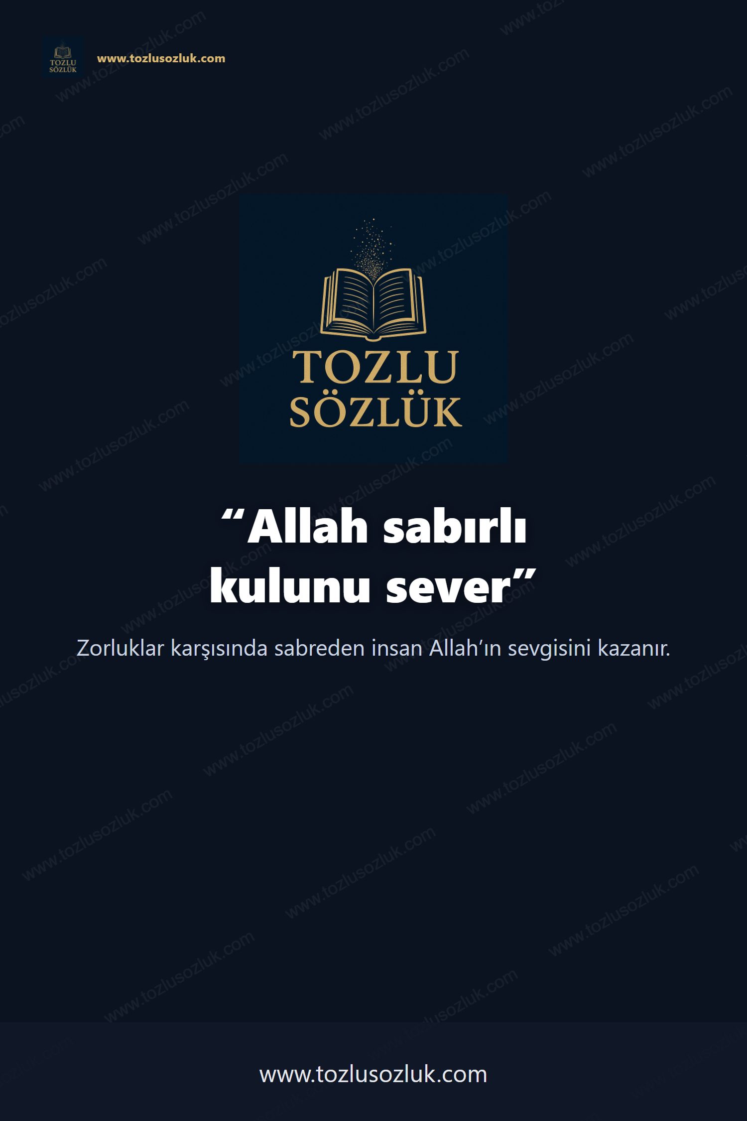 Allah sabırlı kulunu sever Pinterest görseli