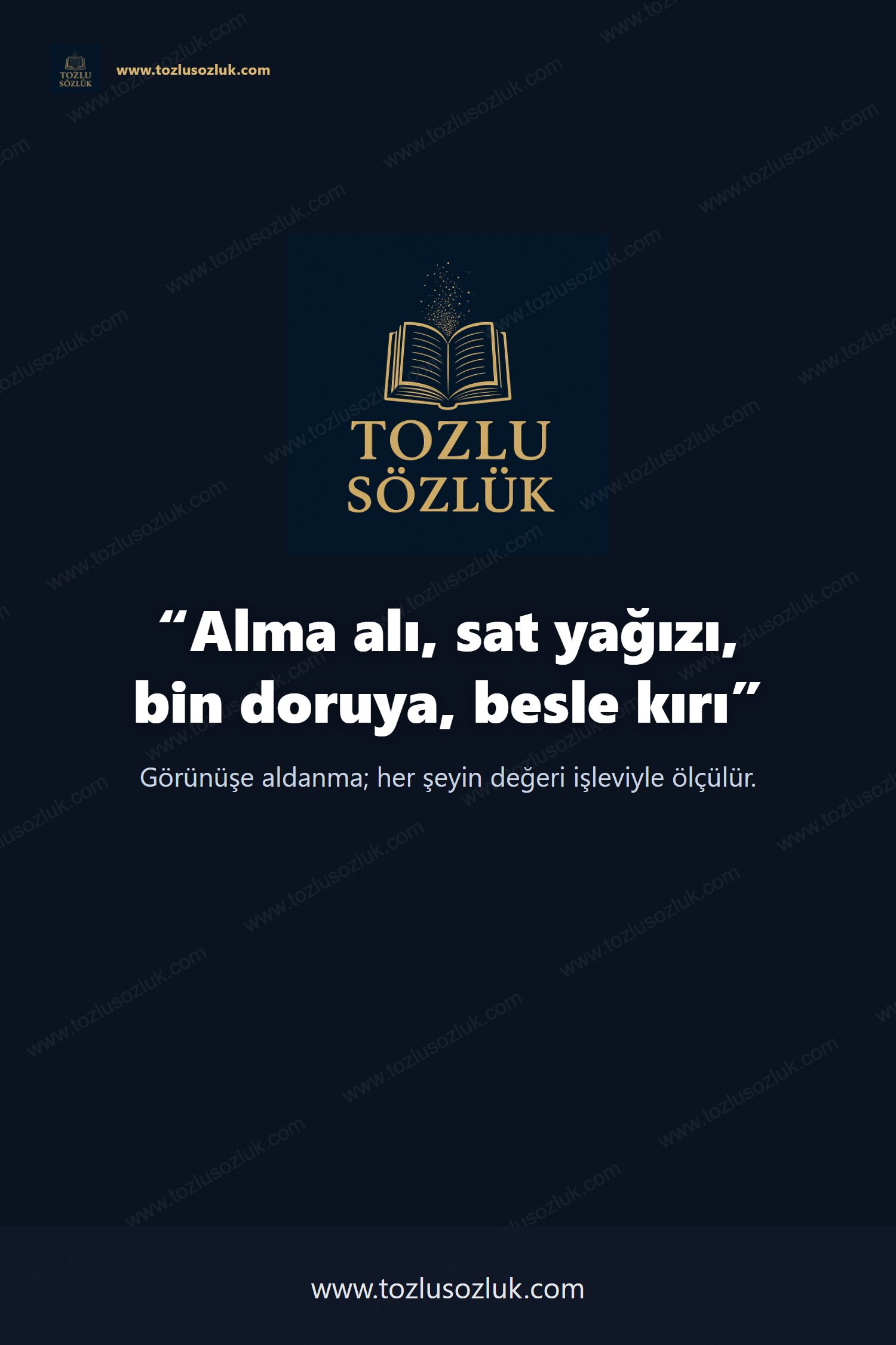 Alma alı, sat yağızı, bin doruya, besle kırı Pinterest görseli