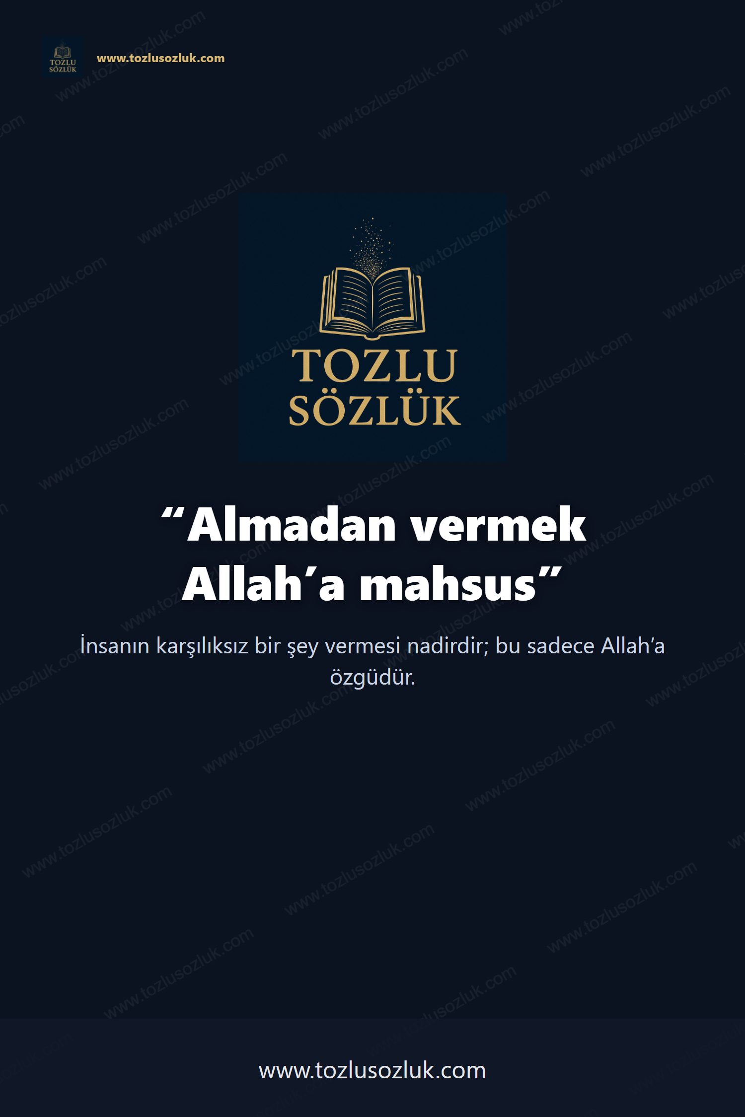 Almadan vermek Allah’a mahsus Pinterest görseli