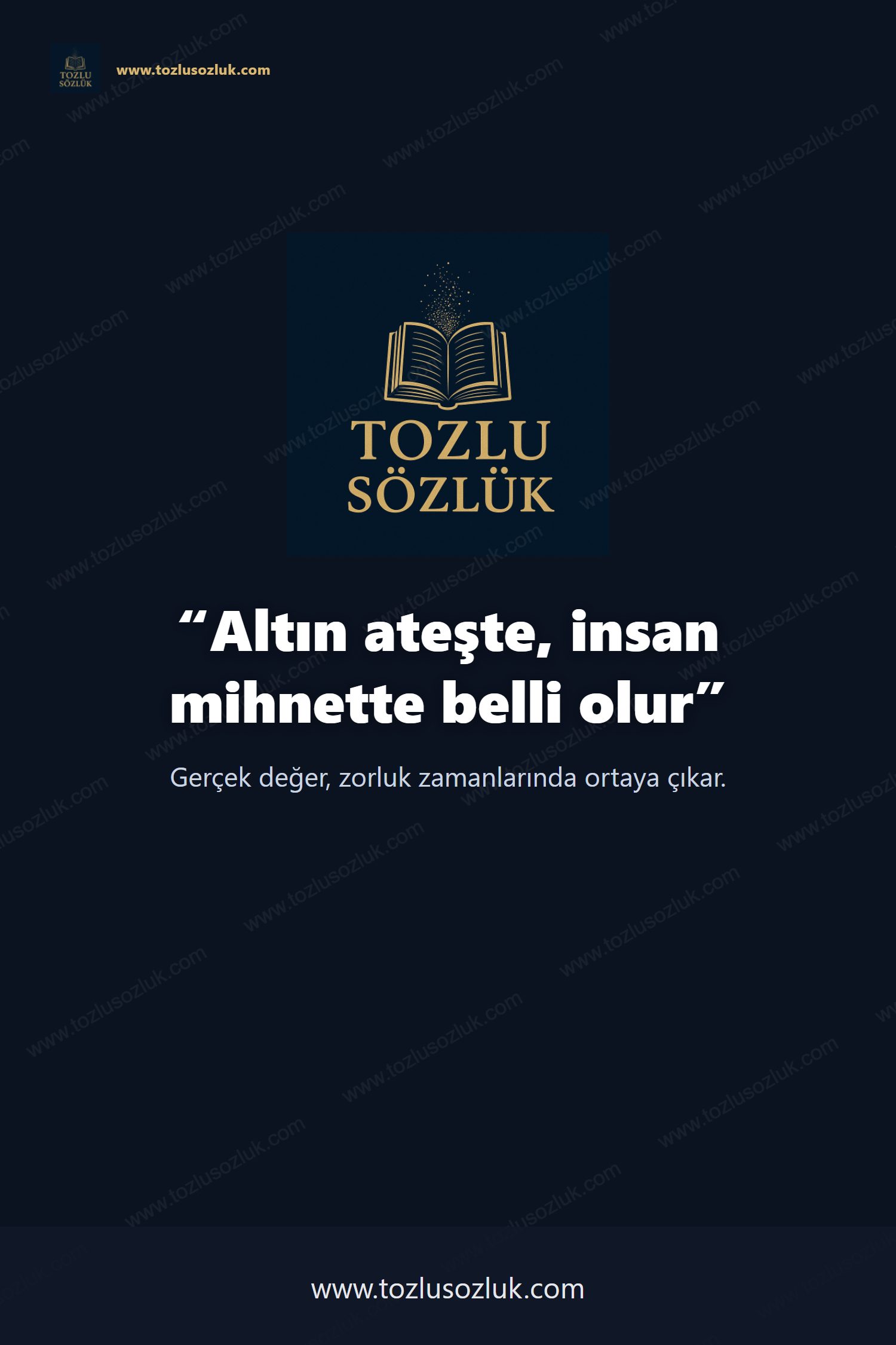 Altın ateşte, insan mihnette belli olur Pinterest görseli