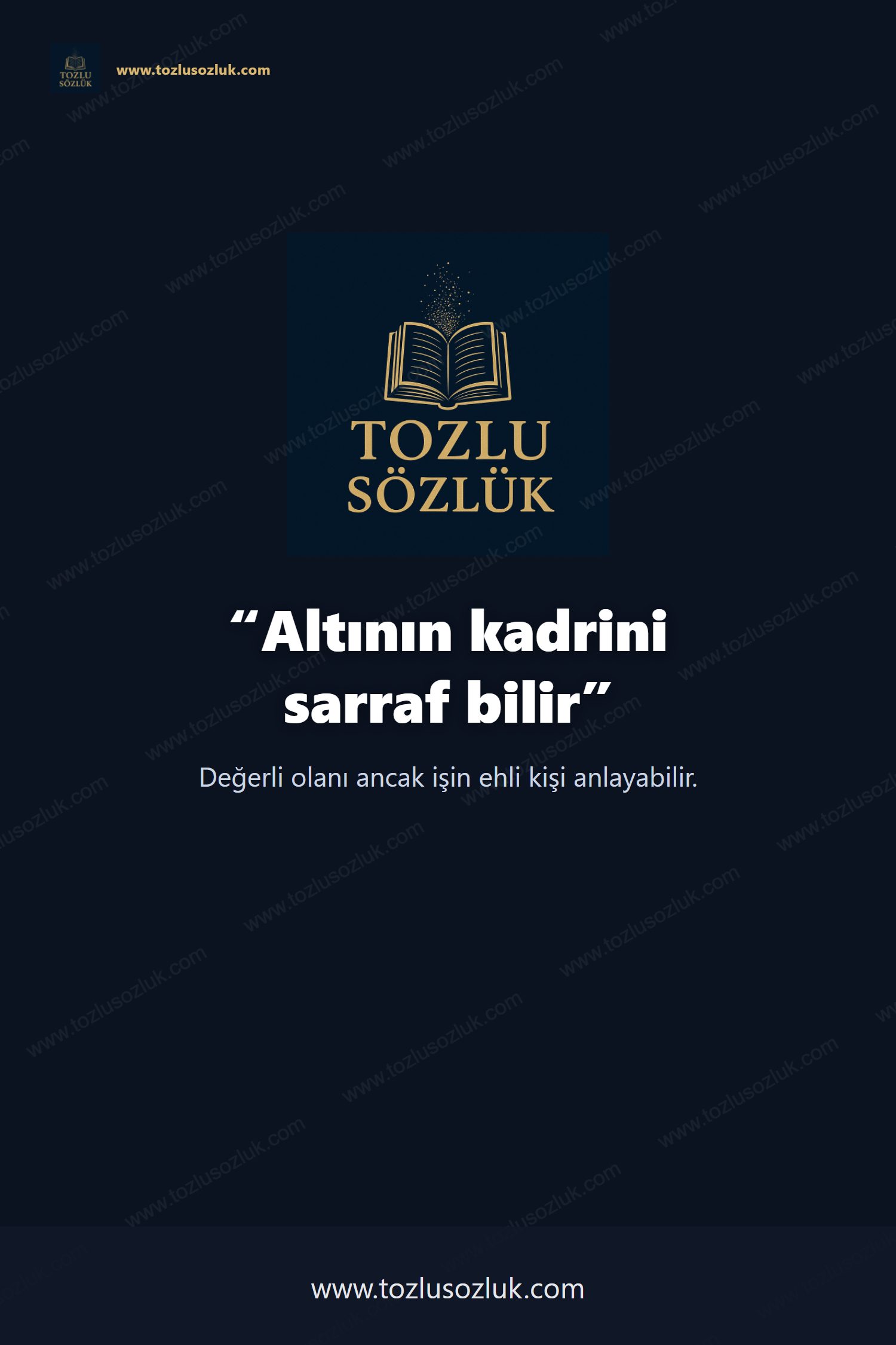 Altının kadrini sarraf bilir Pinterest görseli