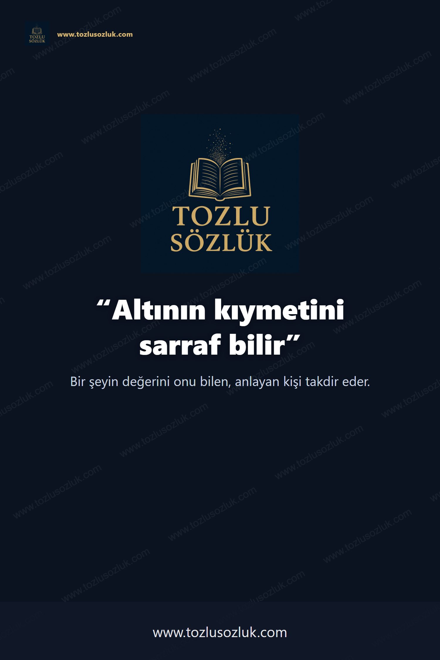 Altının kıymetini sarraf bilir Pinterest görseli