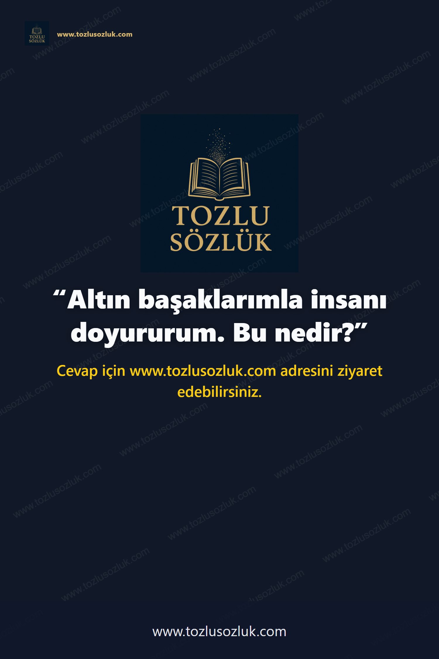 Altın başaklarımla insanı doyururum. Bu nedir? Pinterest görseli