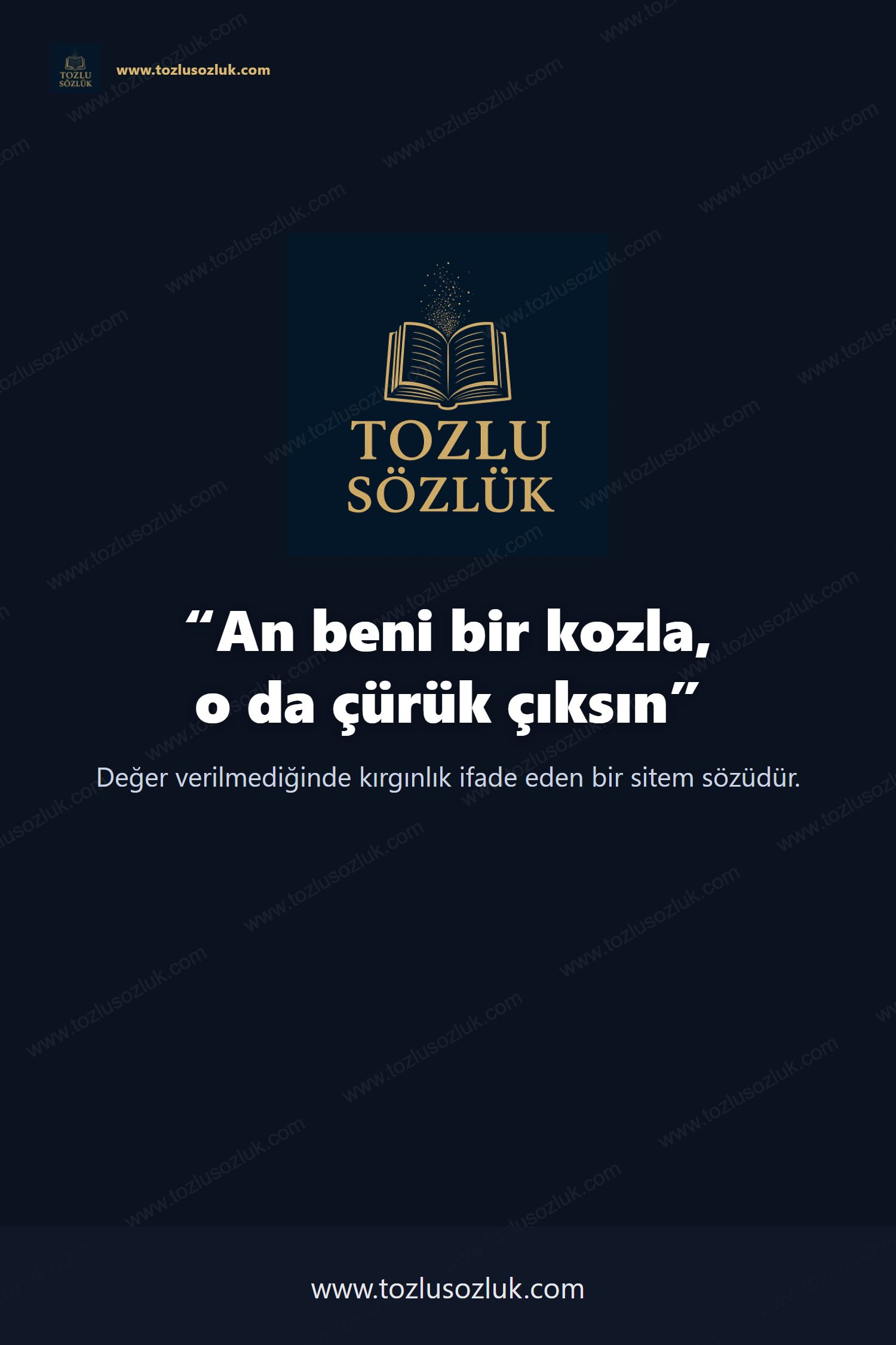 An beni bir kozla, o da çürük çıksın Pinterest görseli