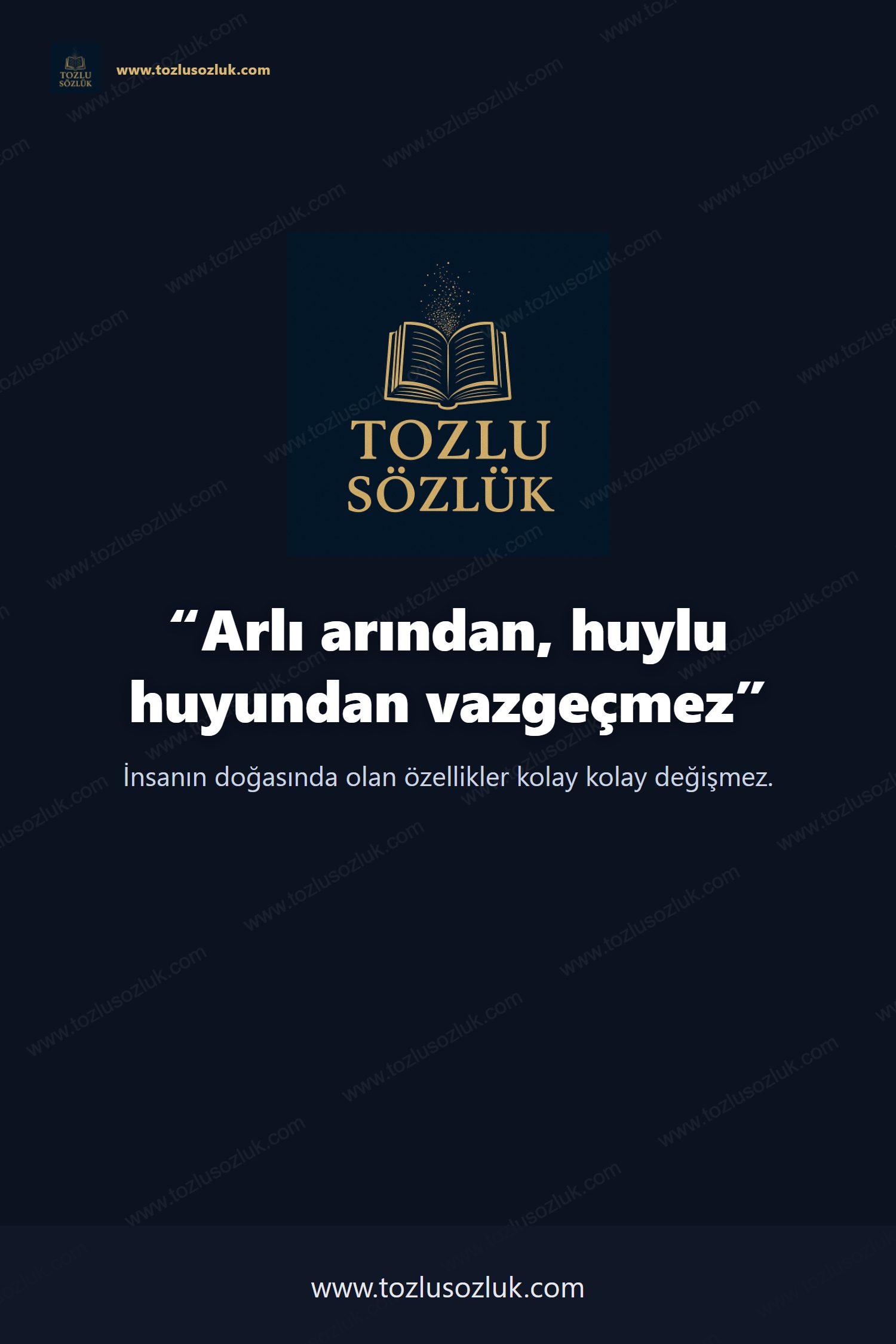 Arlı arından, huylu huyundan vazgeçmez Pinterest görseli