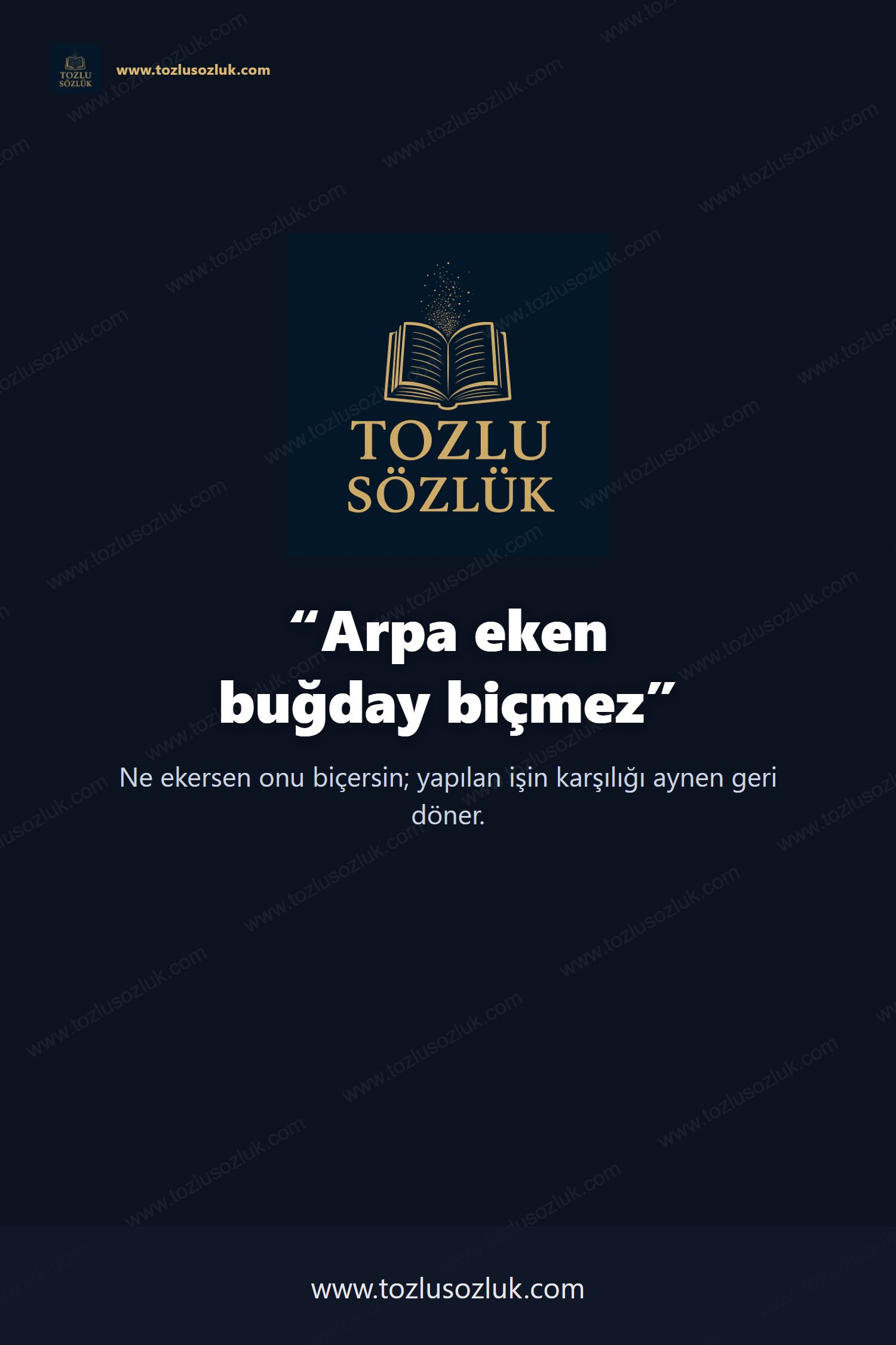 Arpa eken buğday biçmez Pinterest görseli